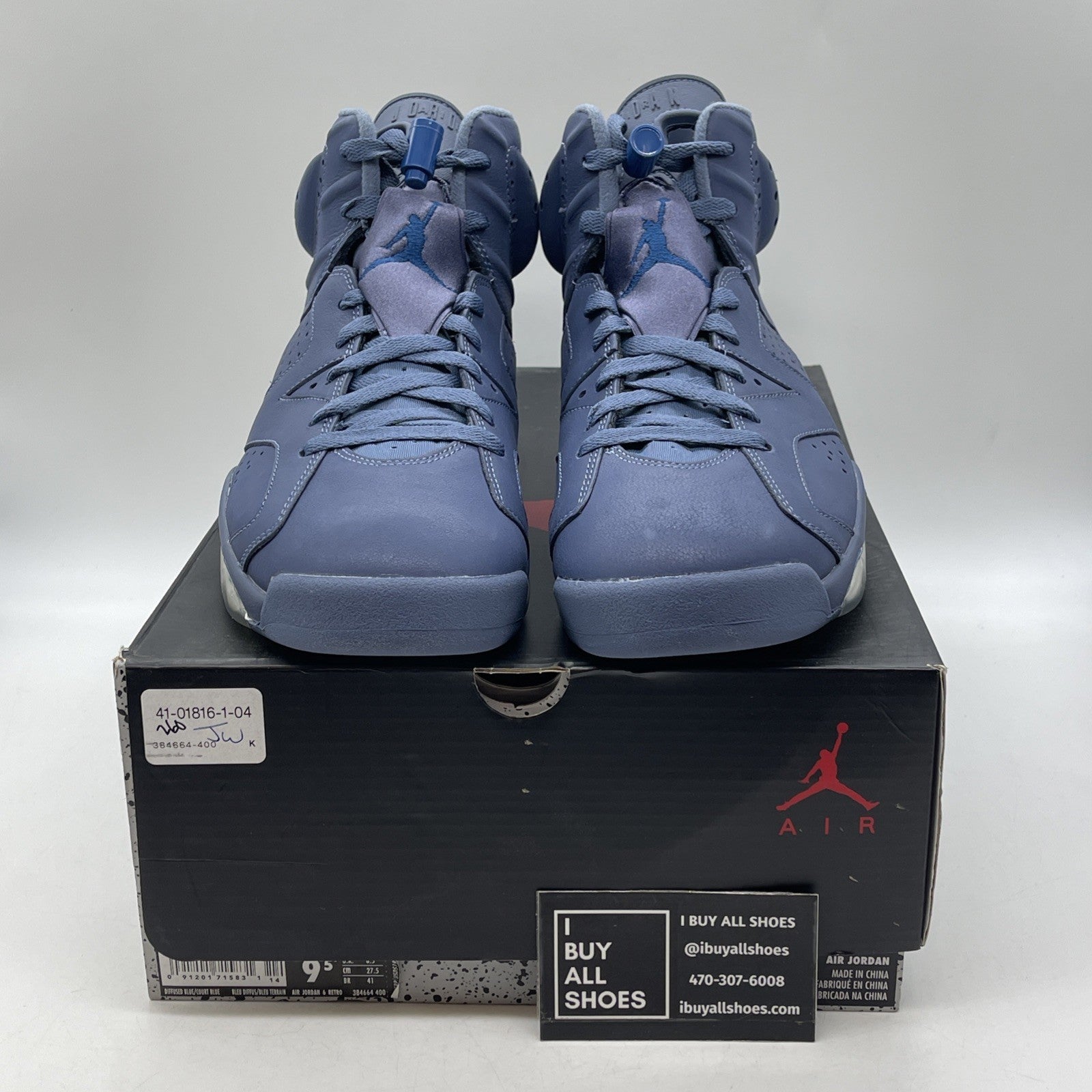 Size 9.5 - Air Jordan 6 Retro Diffused Blue (384664-400)