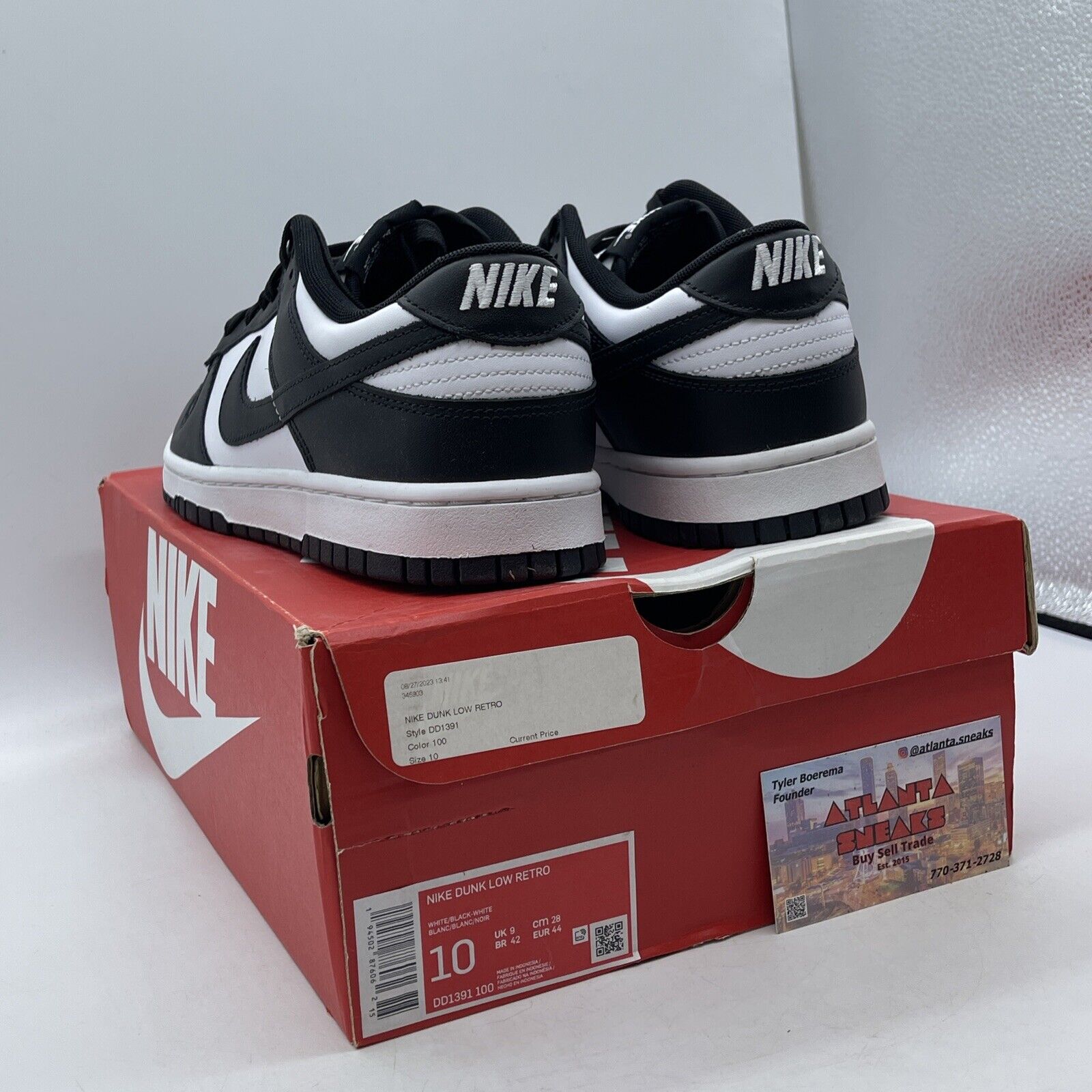 Size 10 - Nike Dunk Low Black White Leather (DD1391-100)