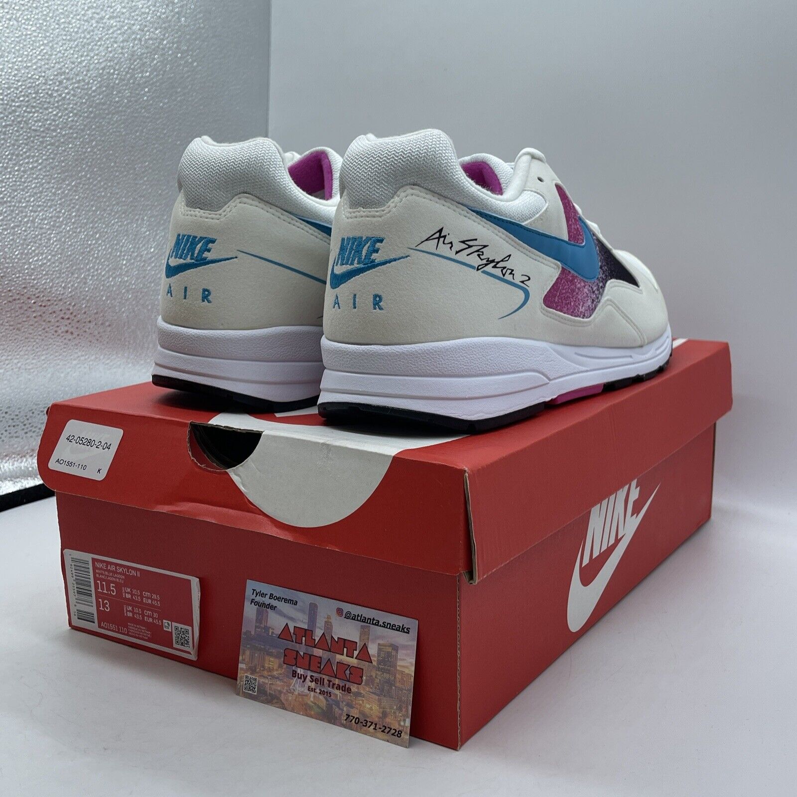 Size 11.5 - Nike Air Skylon 2 Lagoon Fuchsia White Blue Purple (AO1551-110)