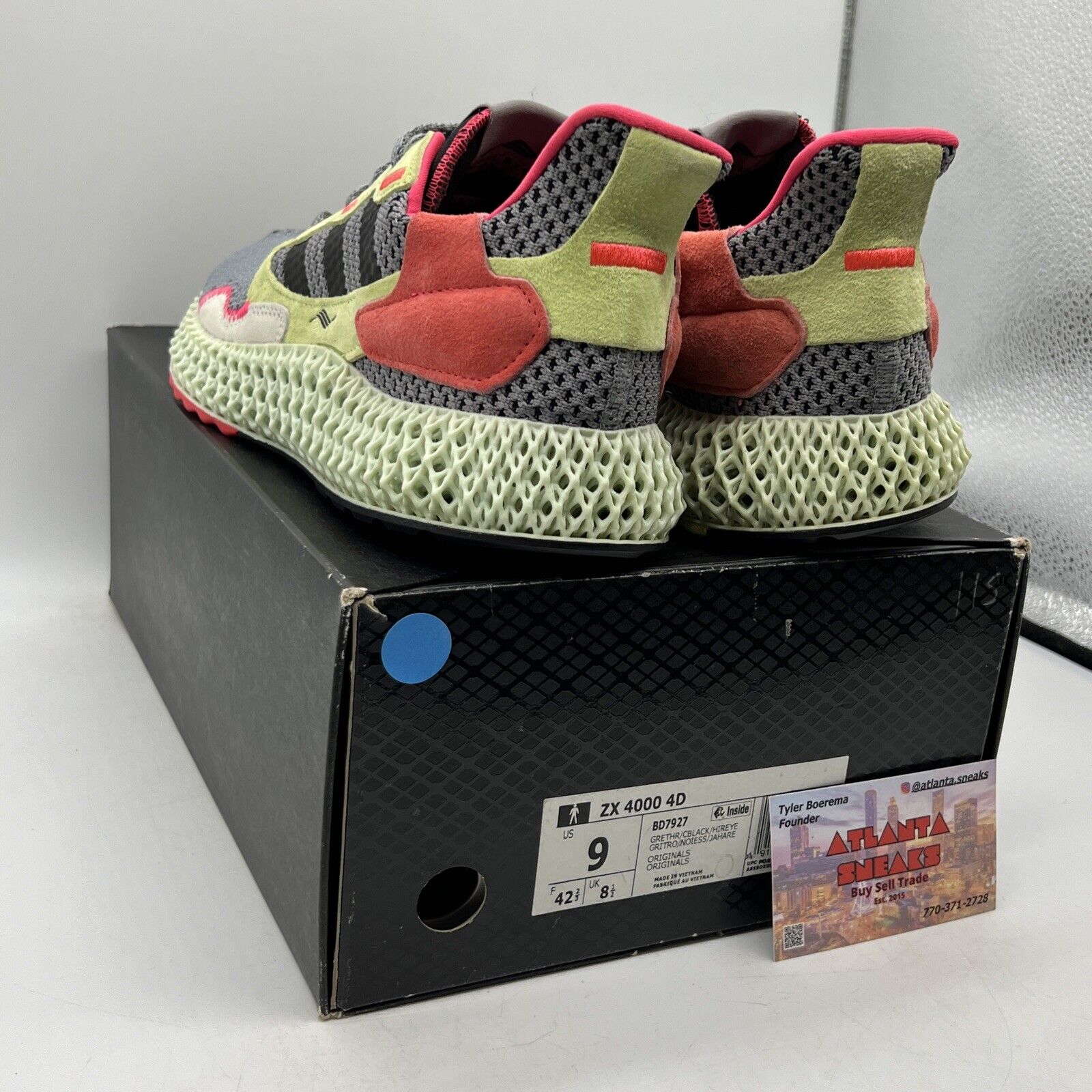 Size 9 - adidas ZX 4000 Futurecraft 4D Grey Yellow (BD7927)