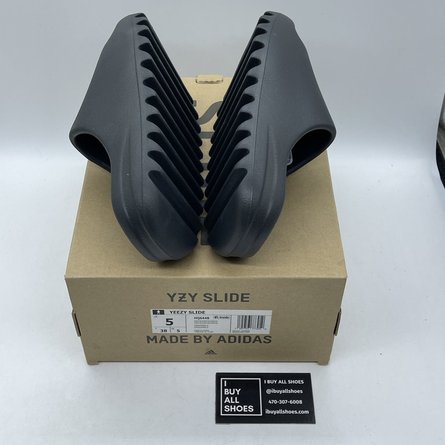 Size 5 - Yeezy Slide Onyx Rubber Black (HQ6448)