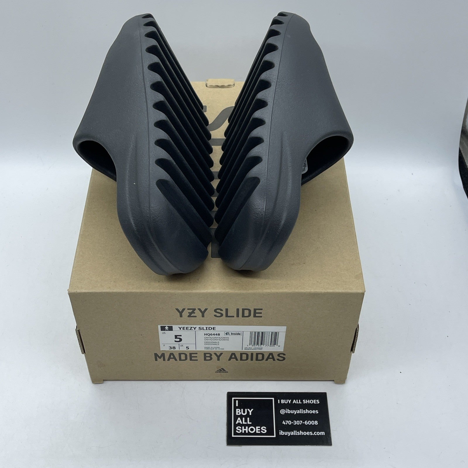 Size 5 - Yeezy Slide Onyx Rubber Black (HQ6448)