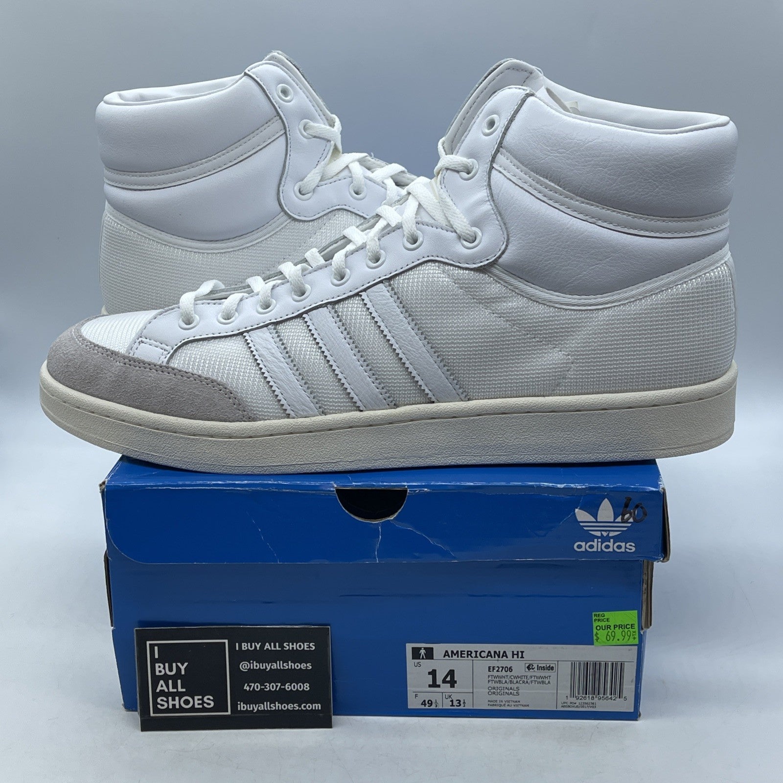 Size 14 - adidas Americana HI White (EF2706)