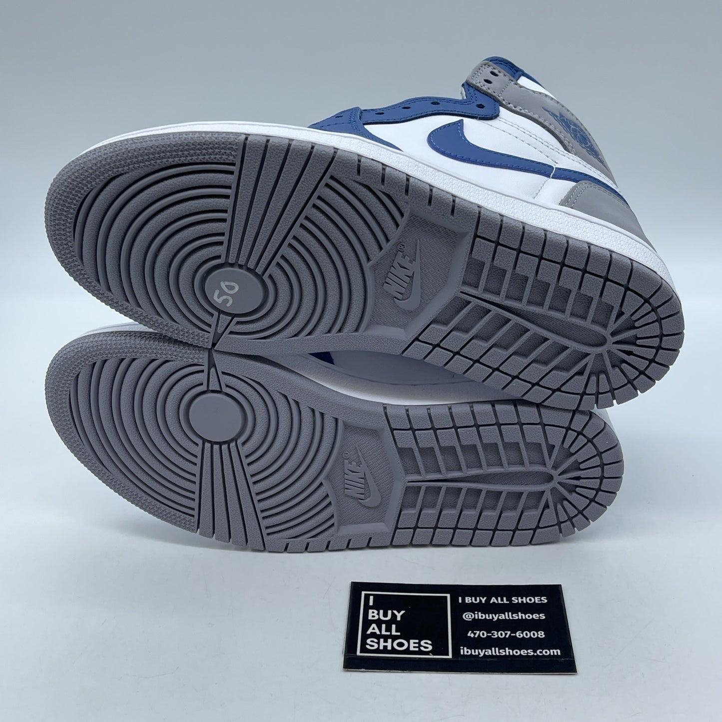 Size 4.5Y - Jordan 1 Retro OG High True Blue Grey White Suede (DZ5485-410)