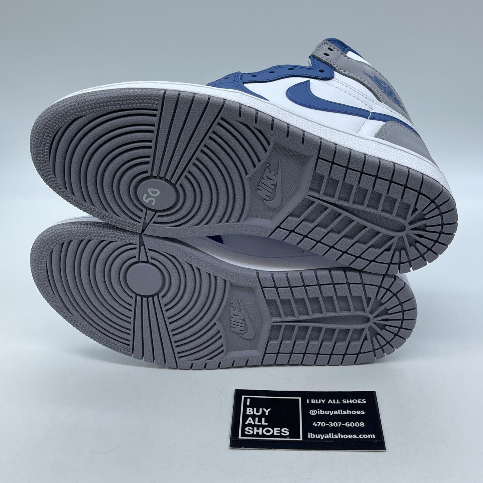 Size 4.5Y - Jordan 1 Retro OG High True Blue Grey White Suede (DZ5485-410)