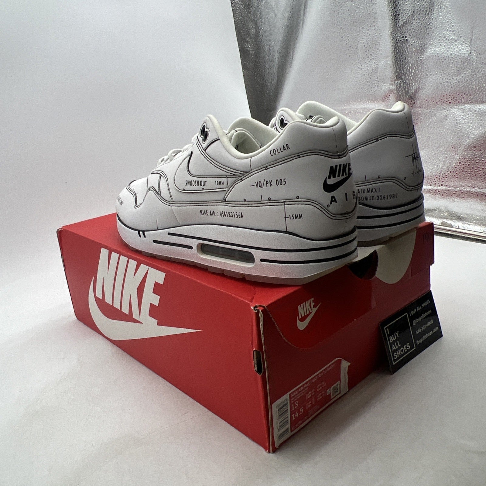 Size 13 - Nike Air Max 1 Sketch To Shelf - White (CJ4286-100)