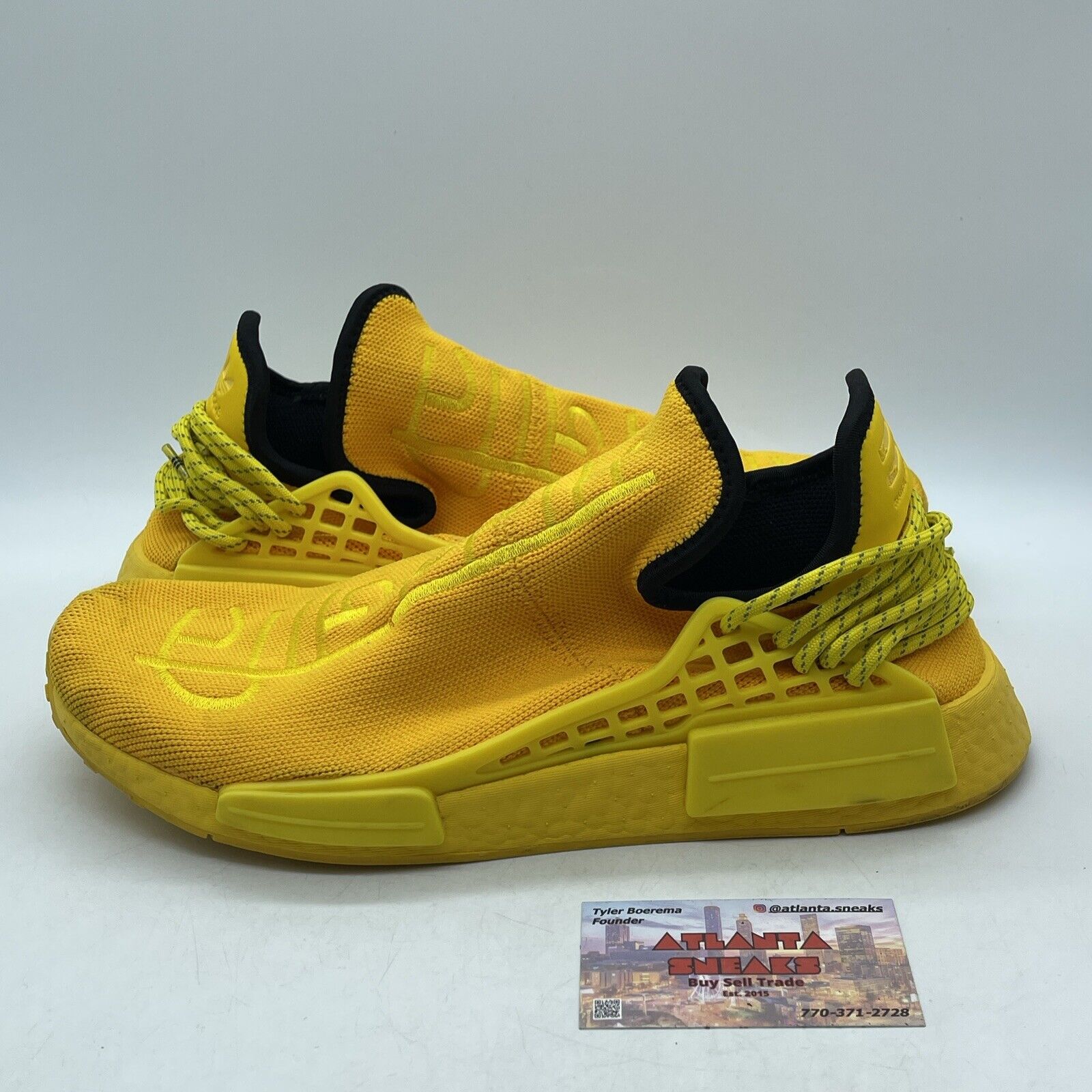 Size 12 - adidas Pharrell x NMD Human Race Yellow Grey Suede (GY0091)