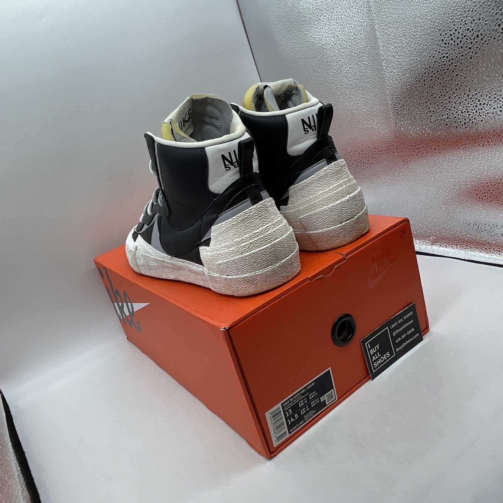 Size 13 - sacai x Nike Blazer Mid Black Grey (BV0072-002)