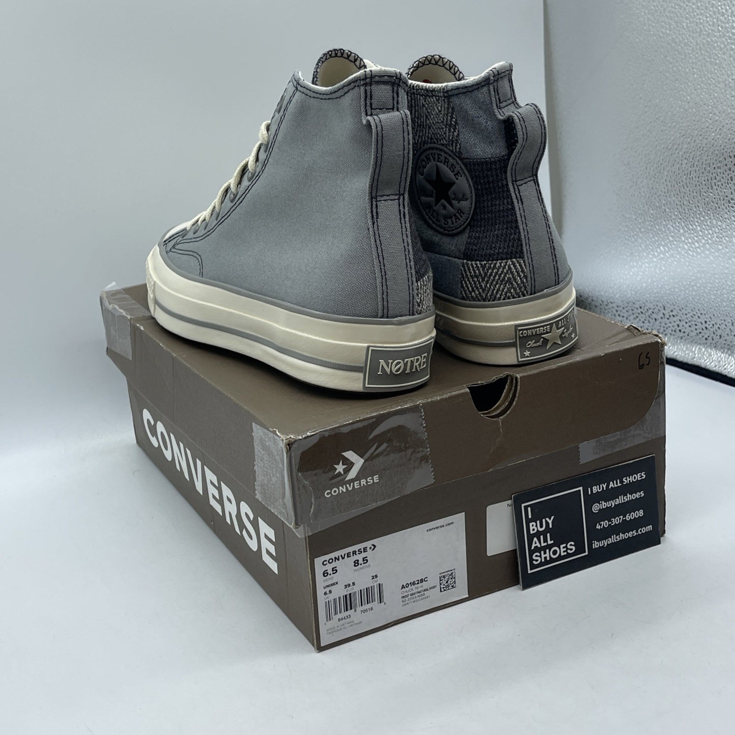 Size 6.5 - Converse Notre x Chuck 70 High Textile Grey Suede (DD1391-400)