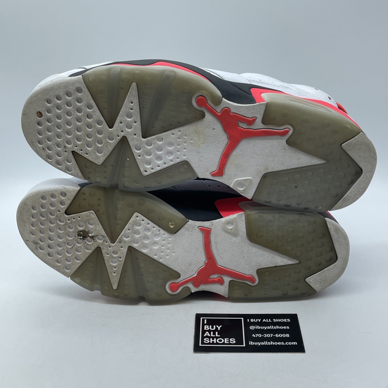 Size 9.5 - Air Jordan 6 Low White Infrared Black Leather (304401-123)