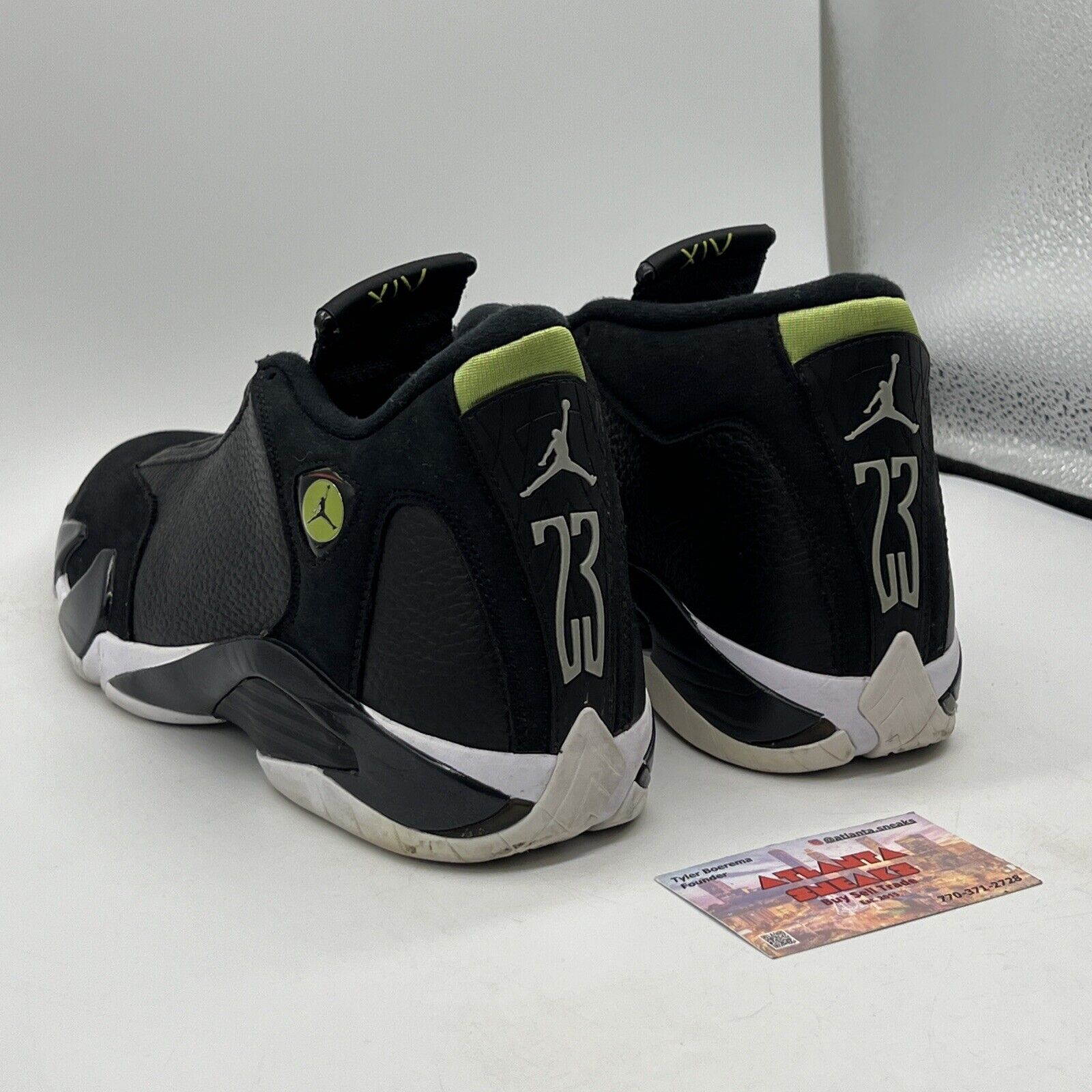 Size 9 - Air Jordan 14 Retro 2016 Indiglo Black Green White Leather (487471-005)