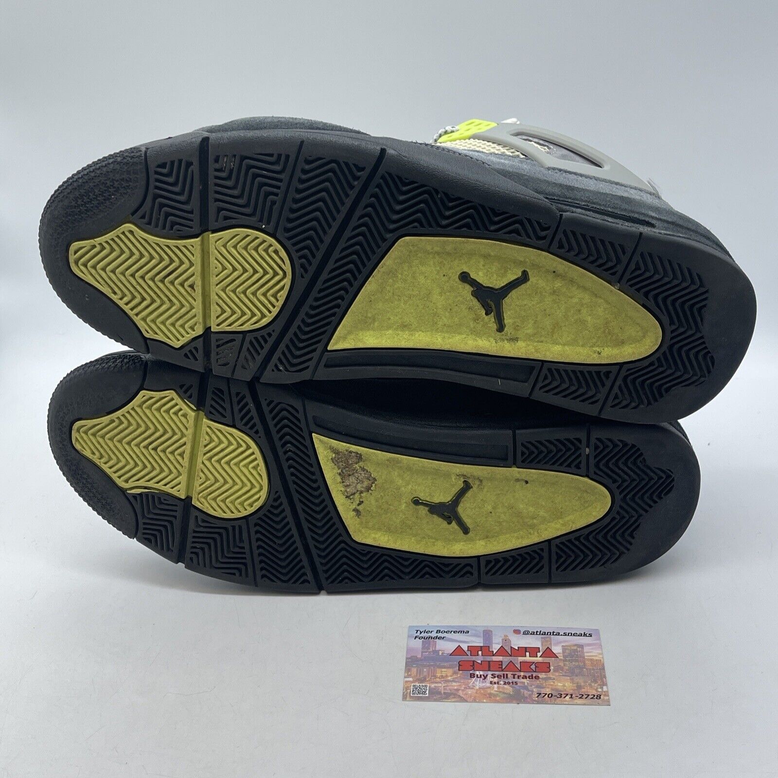 Size 12 - Jordan 4 Retro SE Mid Neon 95 Black Grey Suede Leather (CT5342-007)