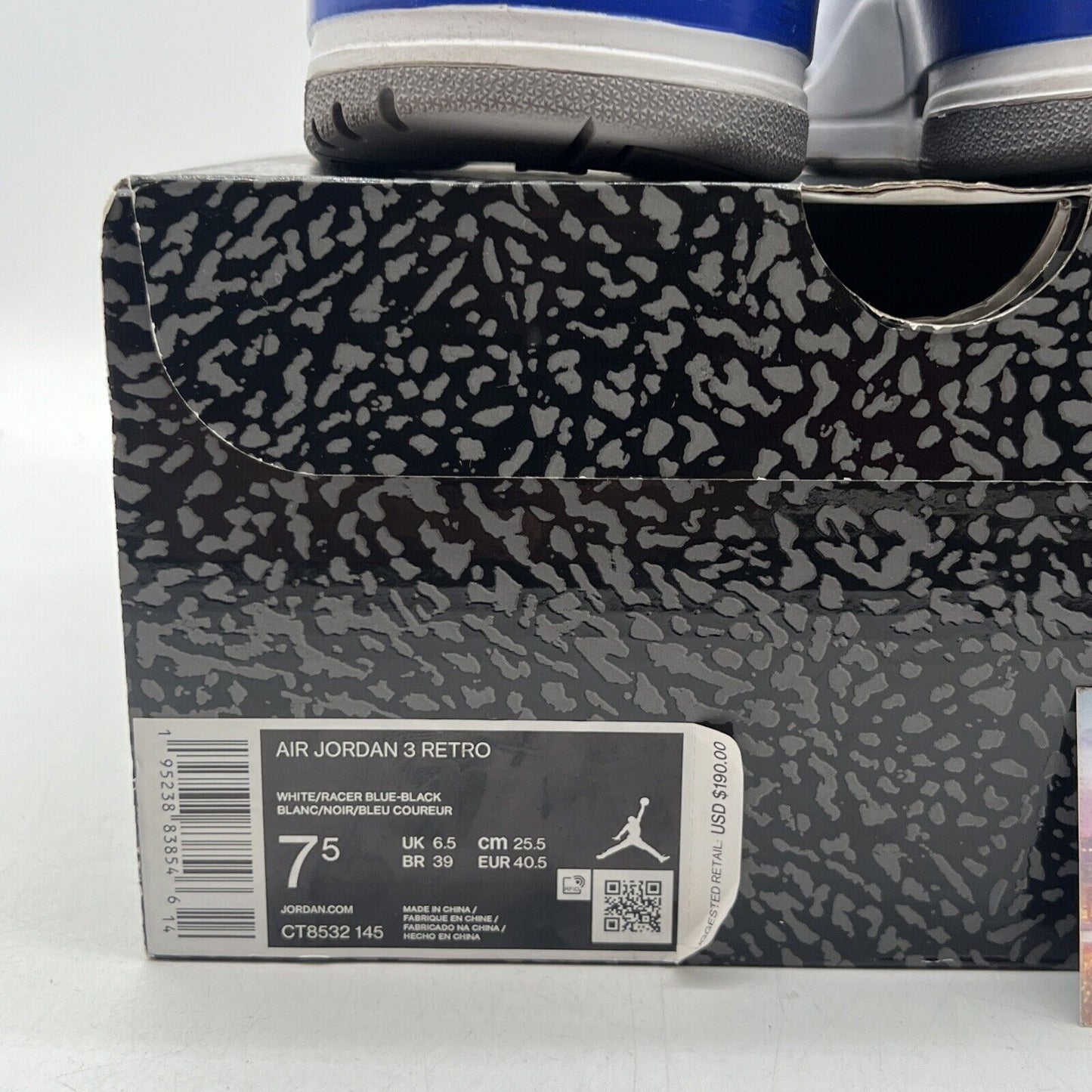 Size 7.5 - Jordan 3 Retro Mid Racer Blue White Black (CT8532-145)