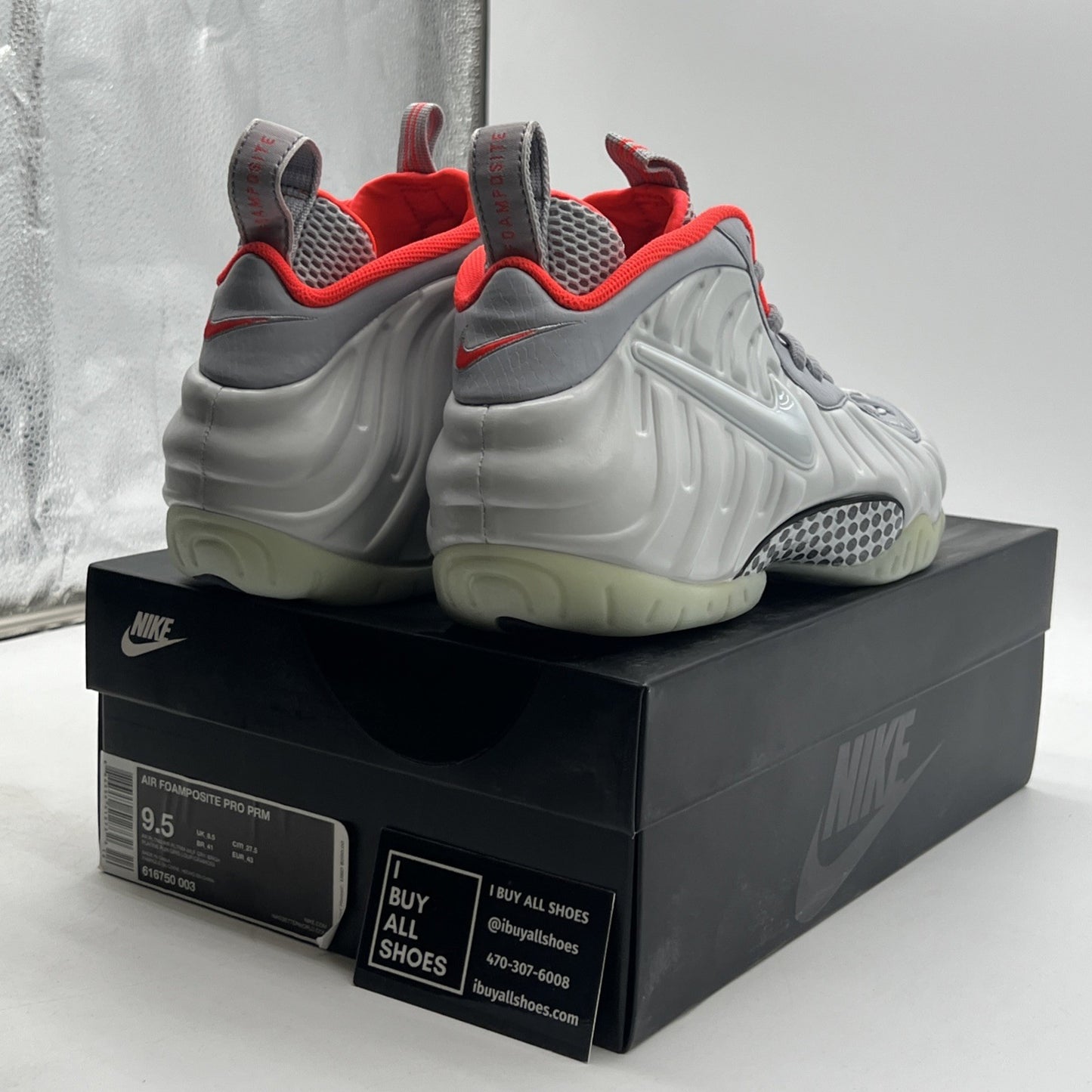 Size 9.5 - Nike Air Foamposite Pro Premium Pure Platinum (616750-003)