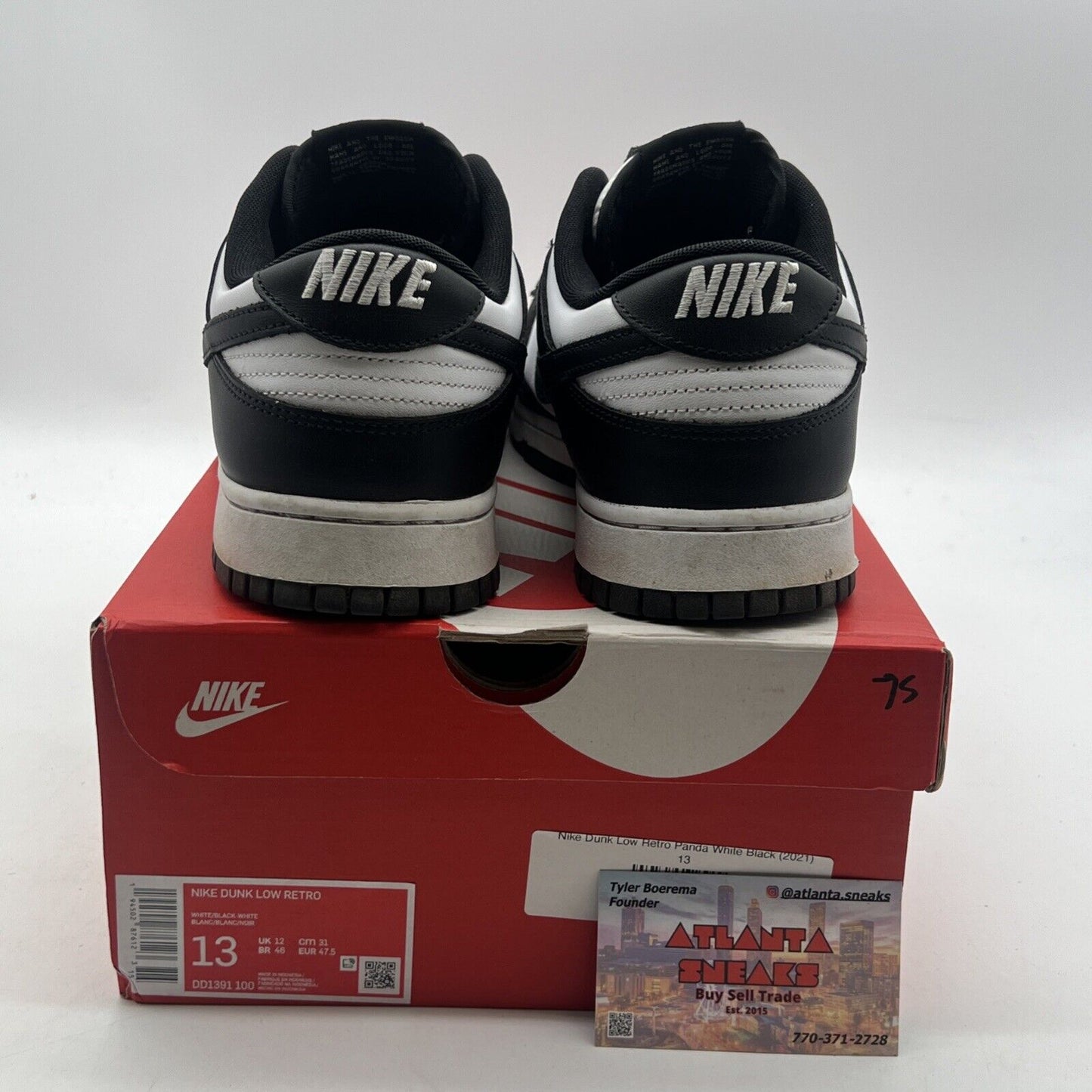 Size 13 - Nike Dunk Low Black White (DD1391-100)