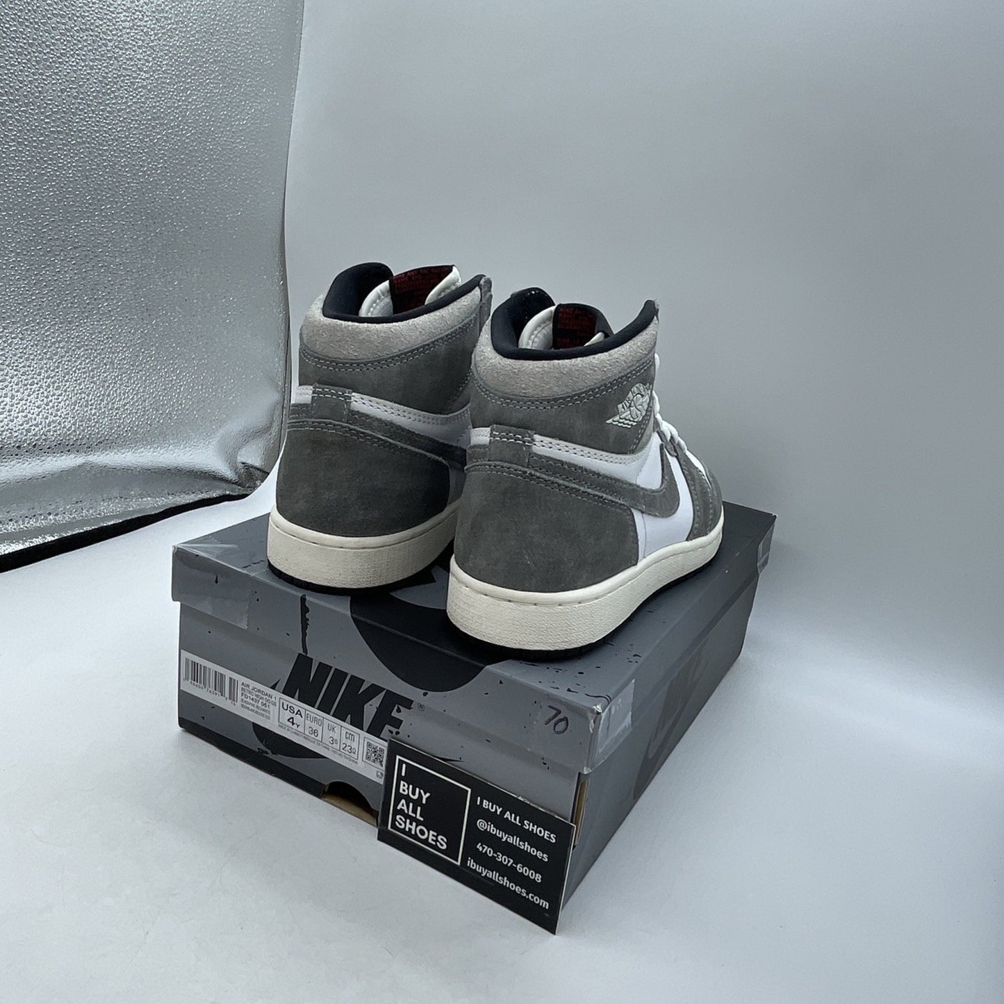 Size 4Y (GS) - Air Jordan 1 High Retro OG Washed Black (FD1437-051)