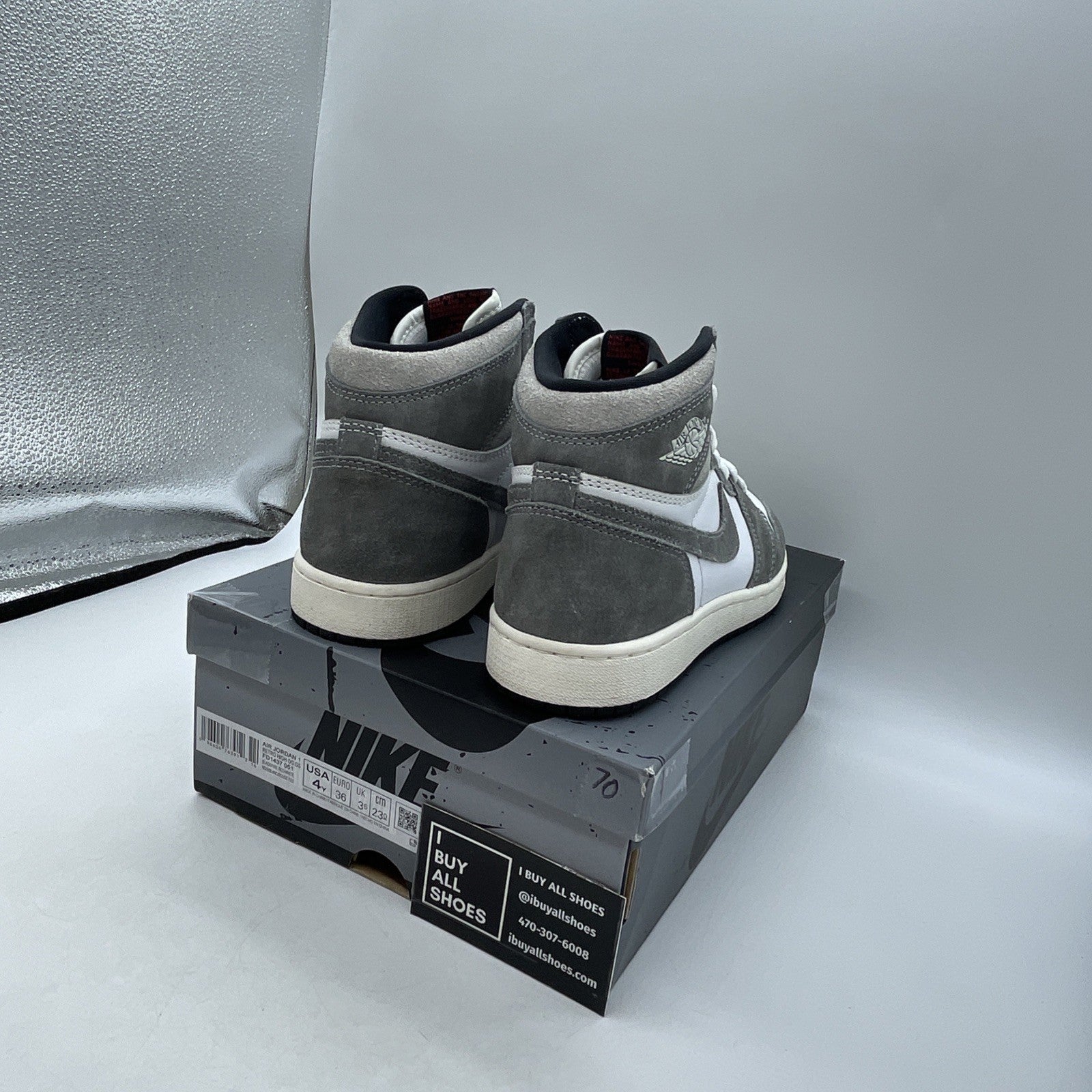Size 4Y (GS) - Air Jordan 1 High Retro OG Washed Black (FD1437-051)