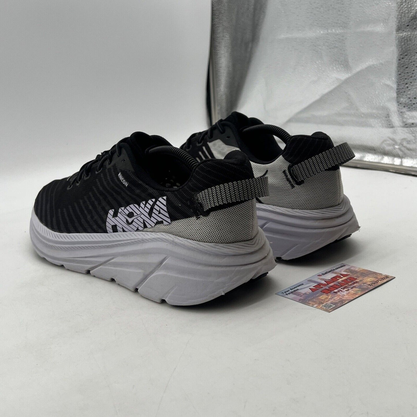 Size 11.5 - Hoka One One Rincon Running Shoes Black/White (1102874)