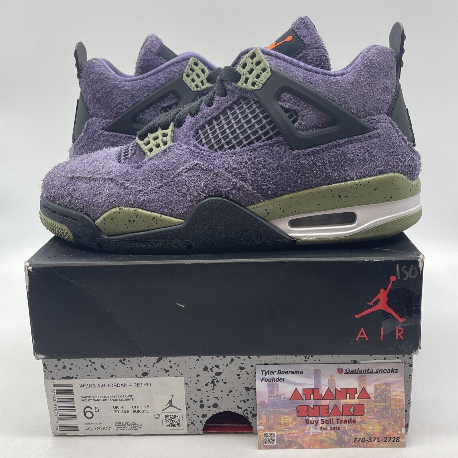 Size 6.5W - Jordan 4 Retro Mid Canyon Purple Black Olive Orange (AQ9129-500)