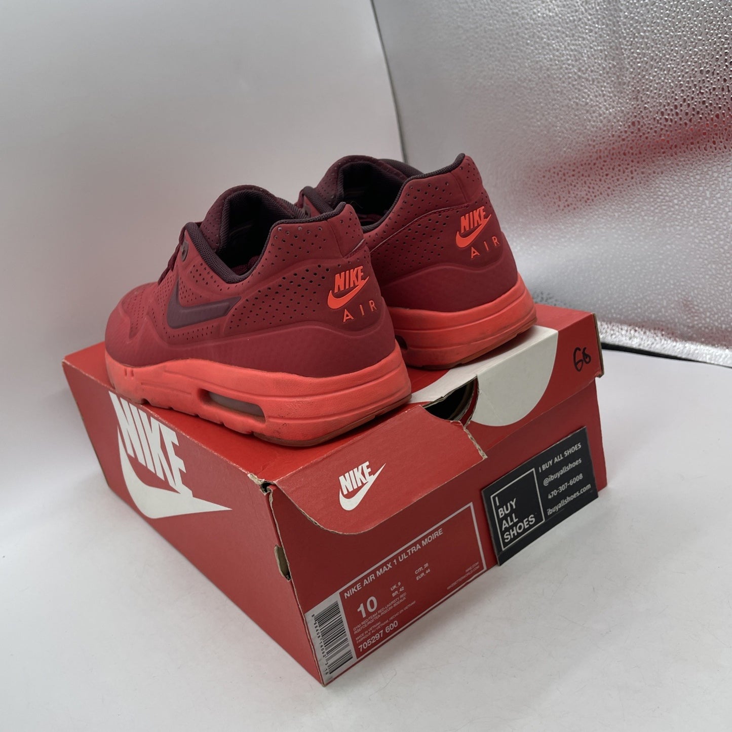 Size 10 - Nike Air Max 1 Ultra Moire Triple Red (705297-600)