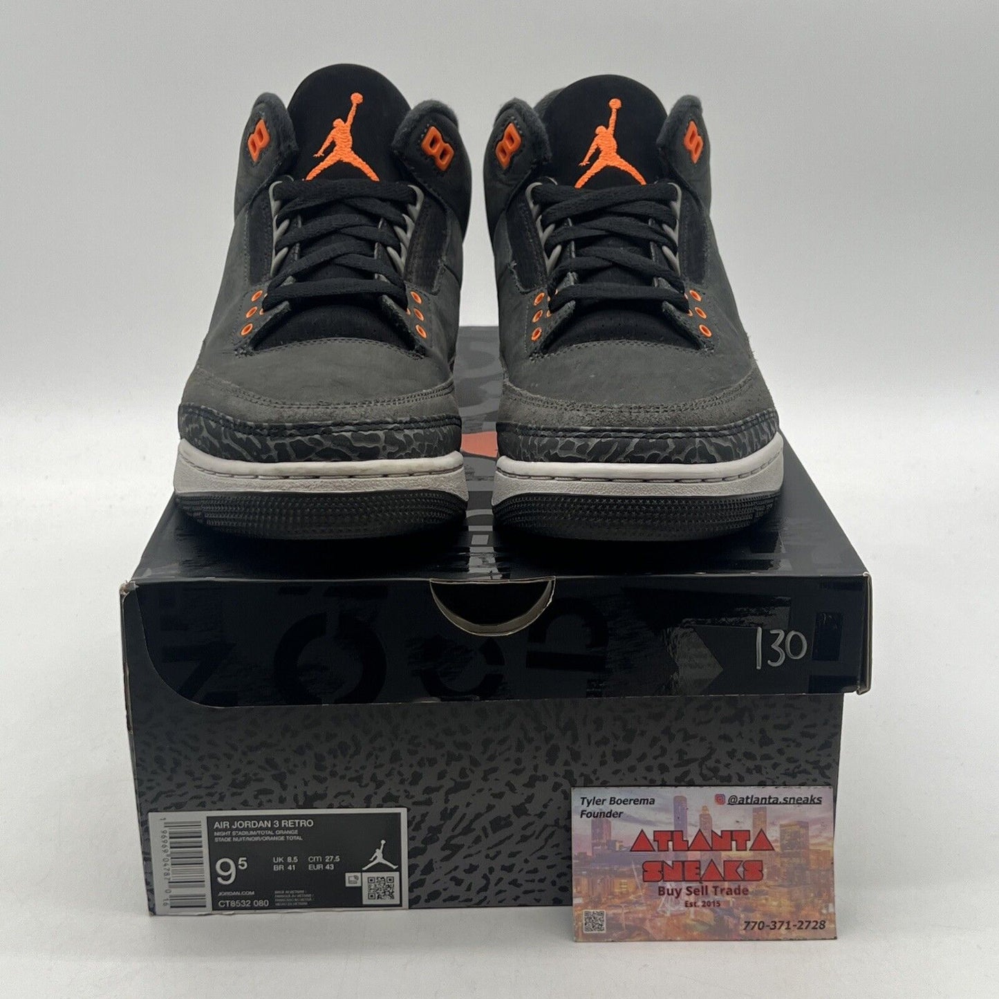 Size 9.5 - Jordan 3 Retro 2023 Mid Fear Grey Orange (CT8532-080)