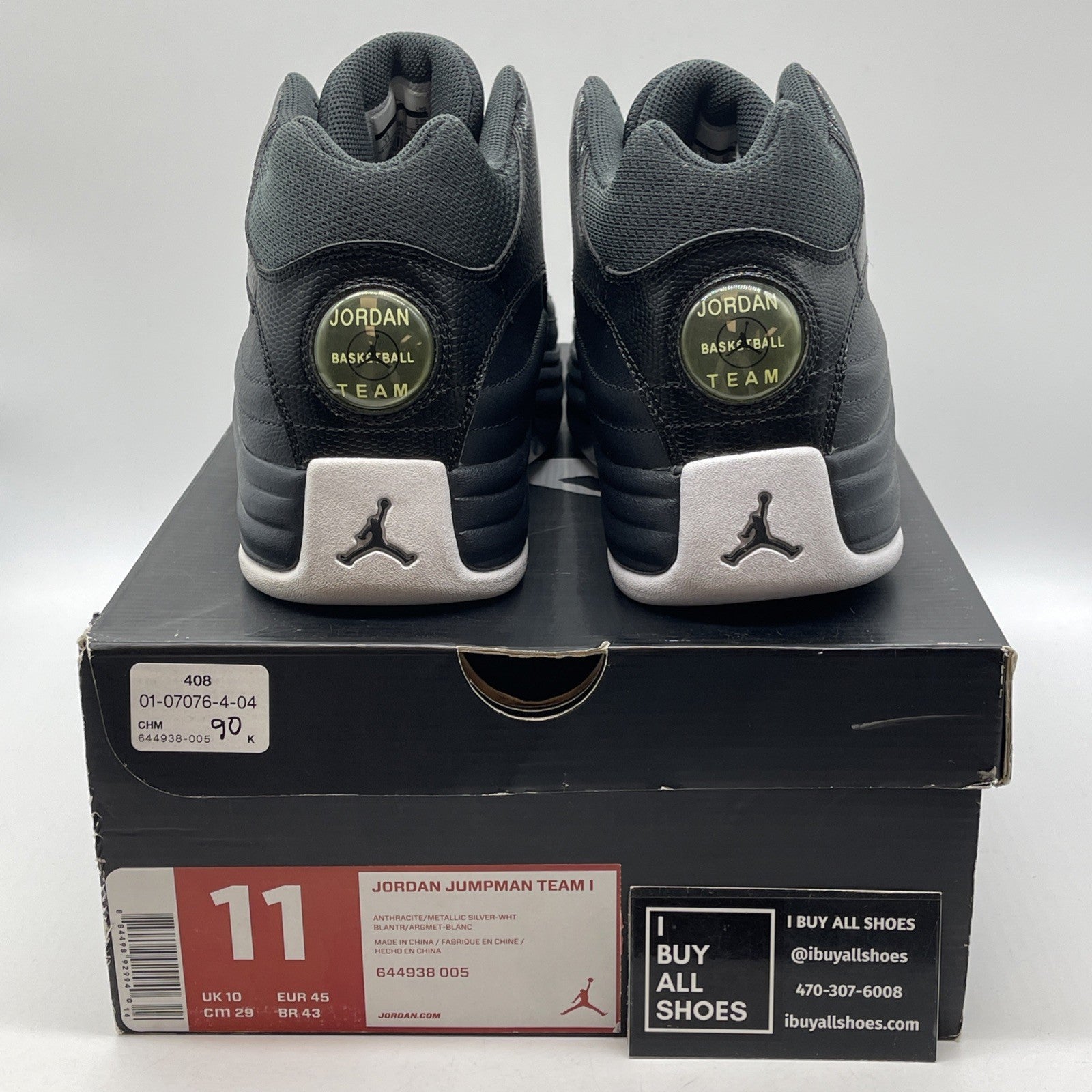 Size 11 - Jordan Jumpman Team 1 Anthracite Black Suede Leather (644938-005)