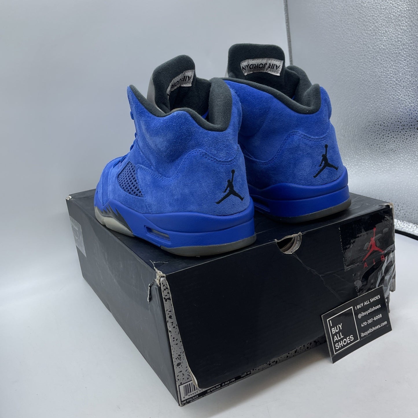 Size 11.5 - Air Jordan 5 Retro Blue Suede Silver (136027-401)
