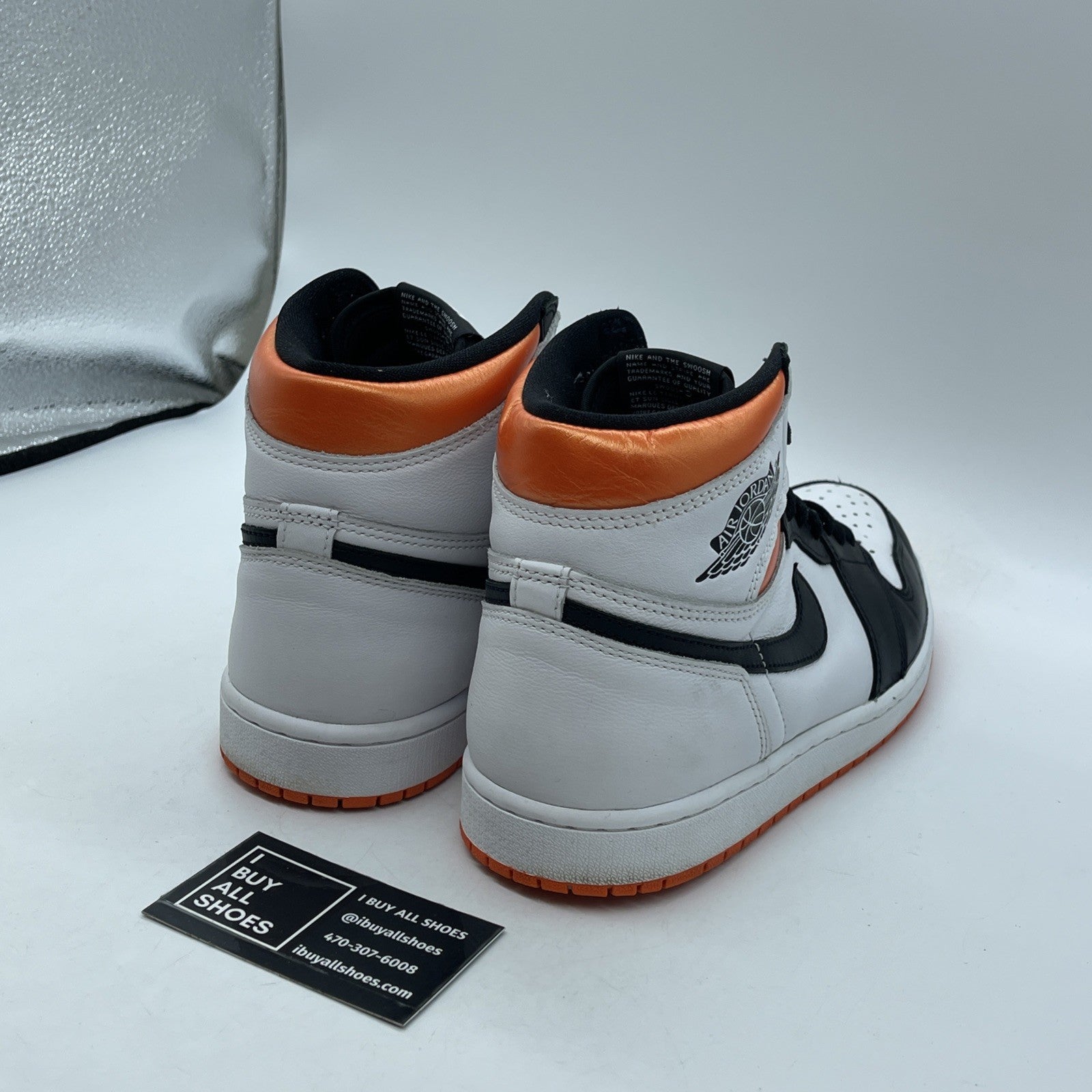 Size 9.5 - Jordan 1 Retro High Electro Orange Black White Leather (555088-180)