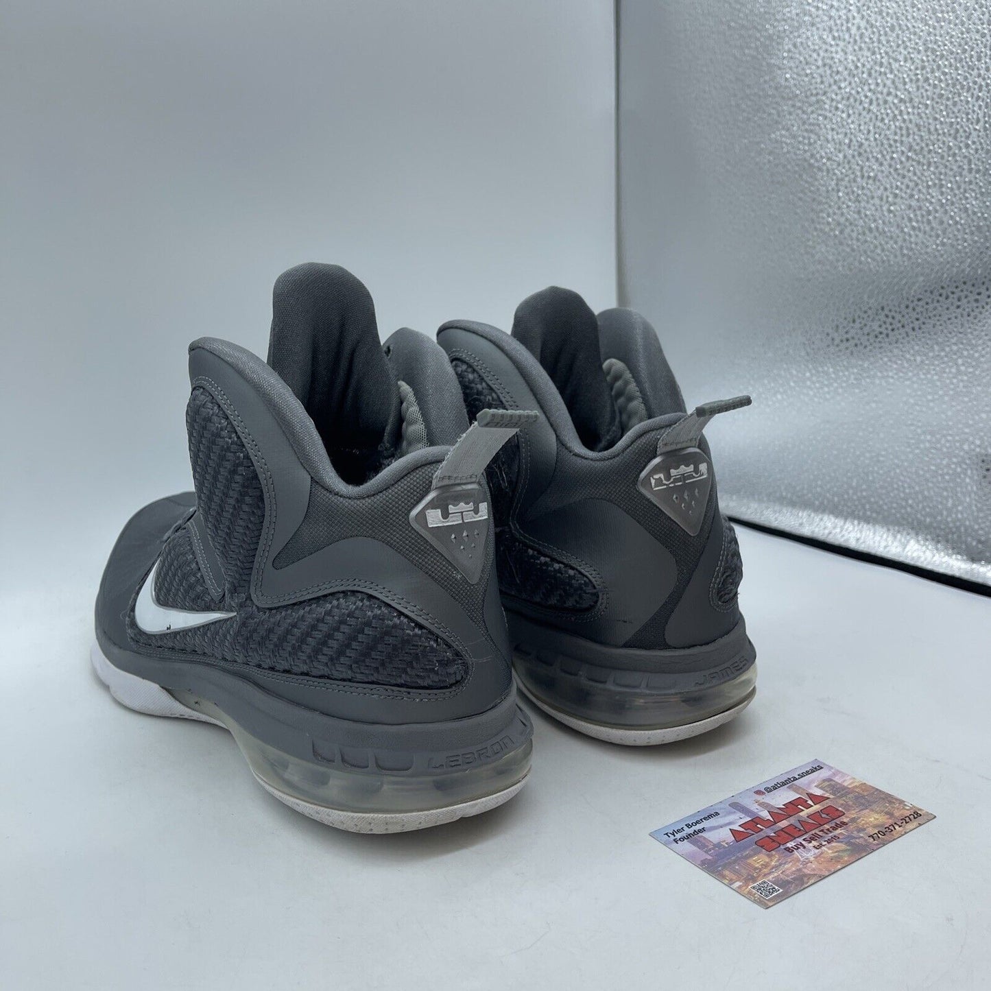 Size 11 - Nike LeBron 9 Cool Grey White Silver Suede Leather (469764-007)