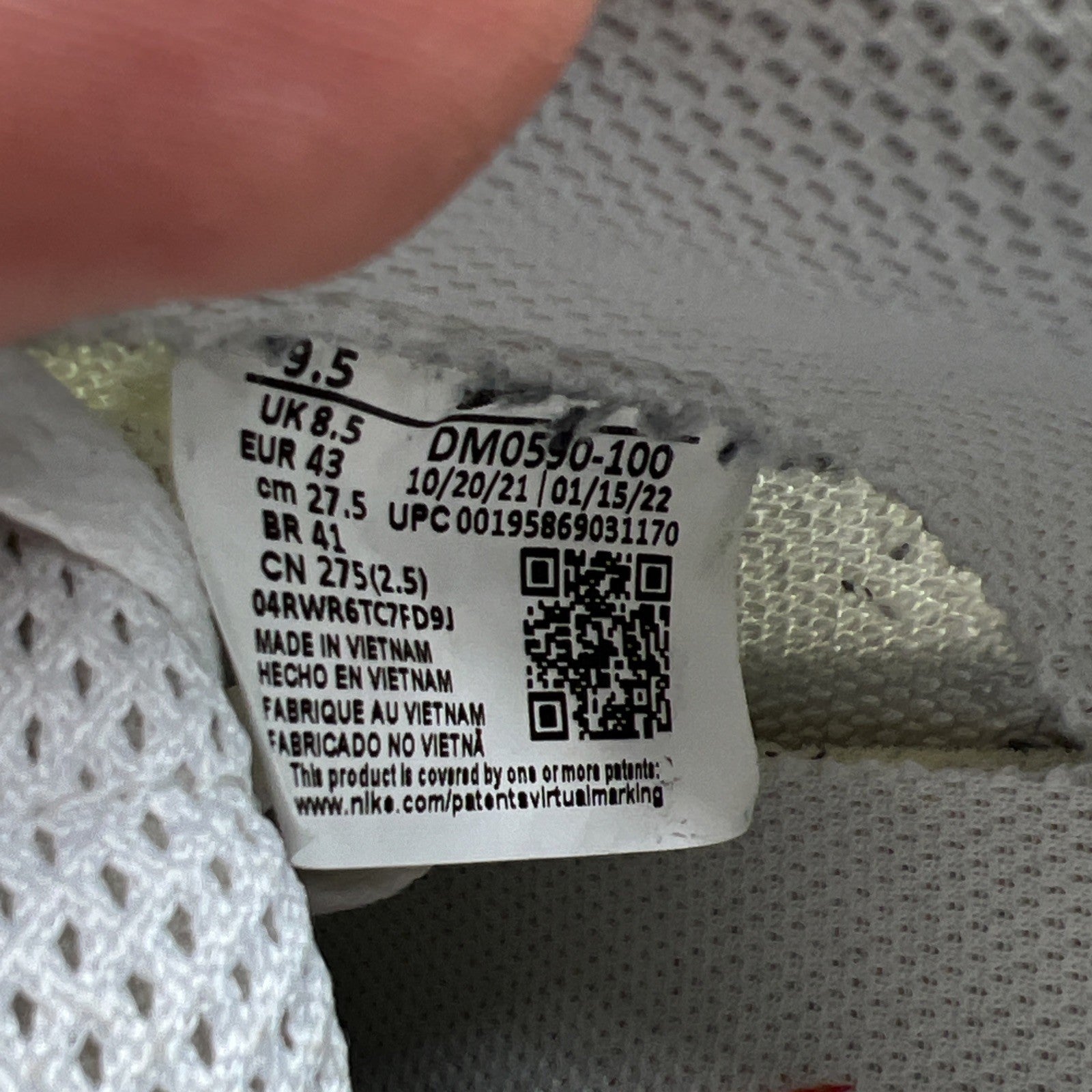 Size 9.5 - Nike Air Force 1 Crater Flyknit Next Nature Triple White (DM0590-100)