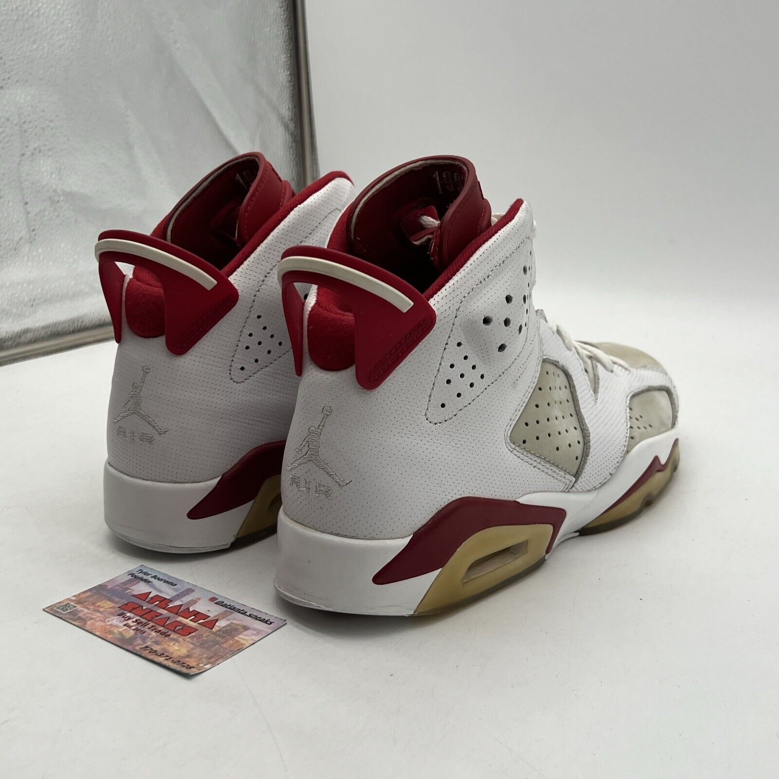 Size 9 - Air Jordan 6 Retro Alternate White Maroon Leather Suede (384664-113)