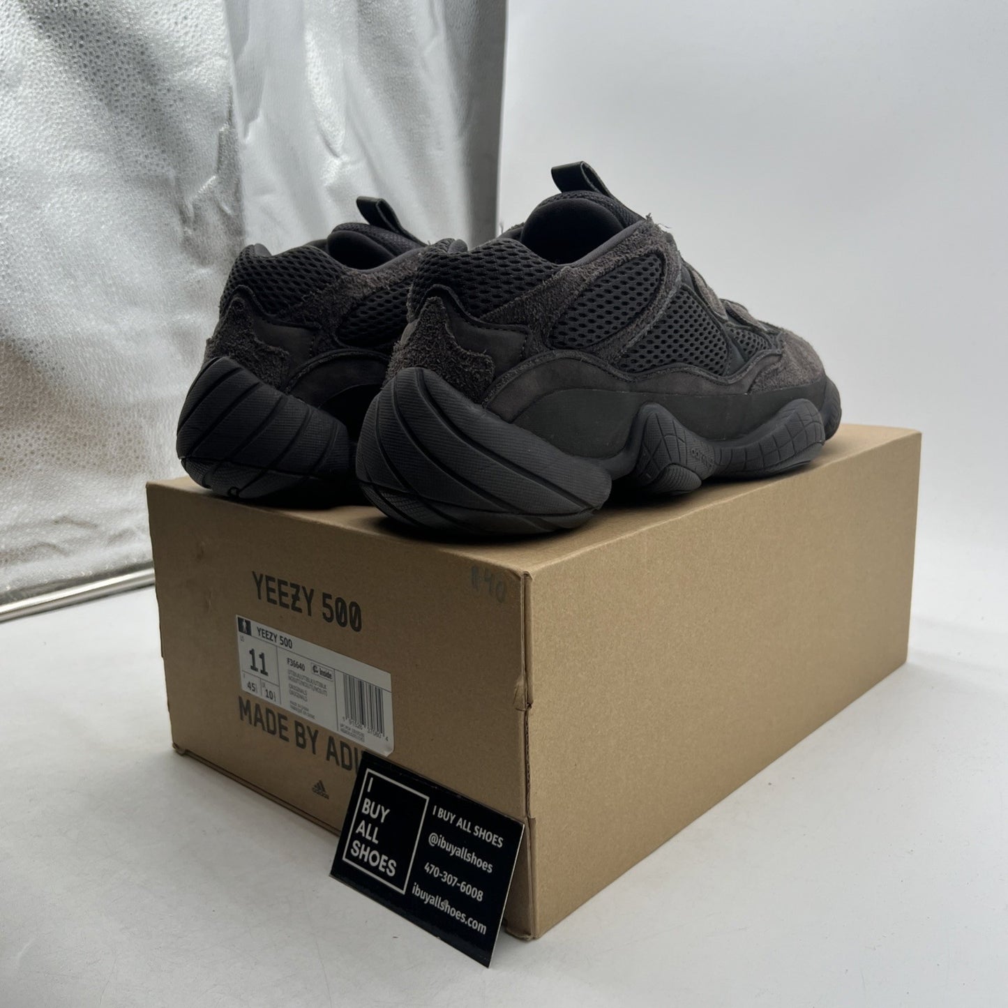 Size 11 - adidas Yeezy 500 Low Utility Black (F36640)