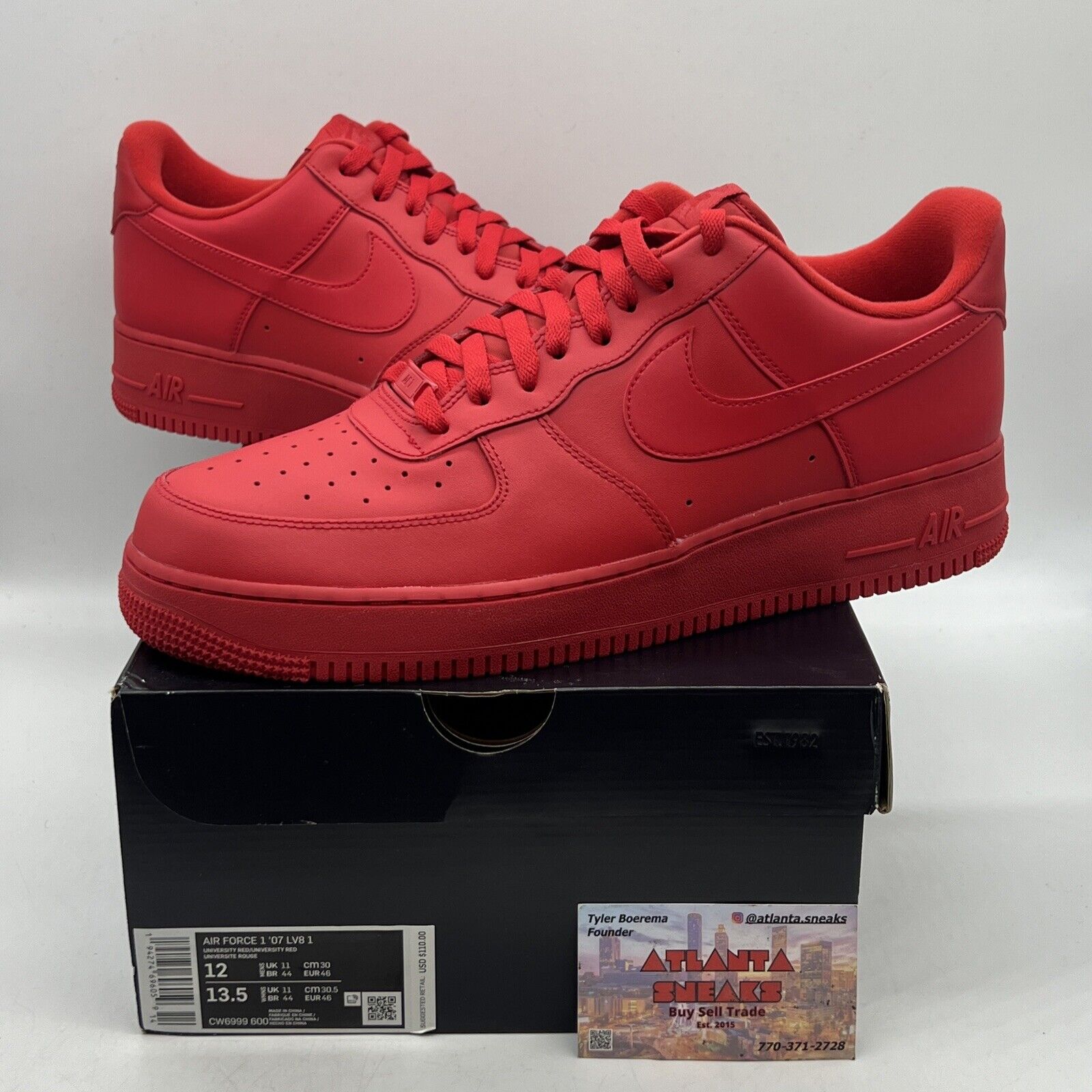 Size 12 - Nike Air Force 1 Low Triple Red Brand New Og All