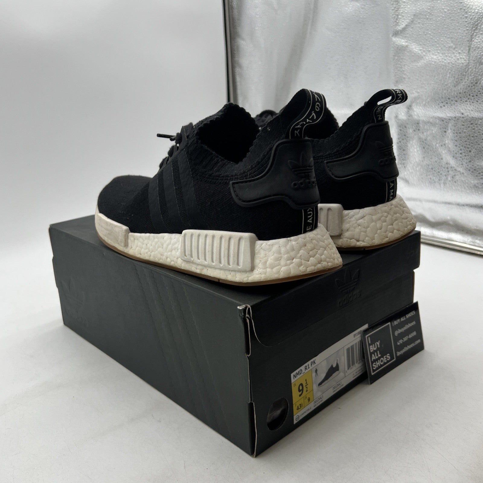 Size 9.5 - adidas NMD_R1 PK Black Gum (BY1887)