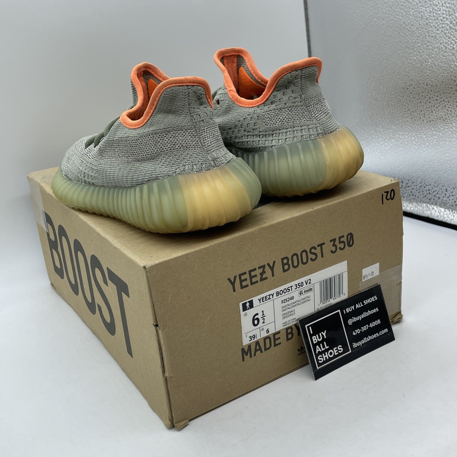 Size 6.5 - Yeezy Boost 350 V2 Sand Taupe Green Orange Suede (FZ5240)