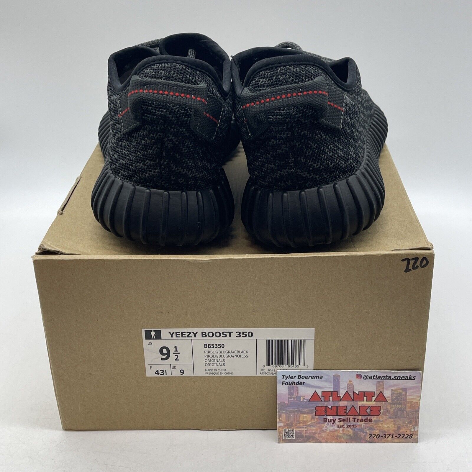 Size 9.5 - adidas Yeezy Boost 350 2016 Pirate Black Red (BB5350)