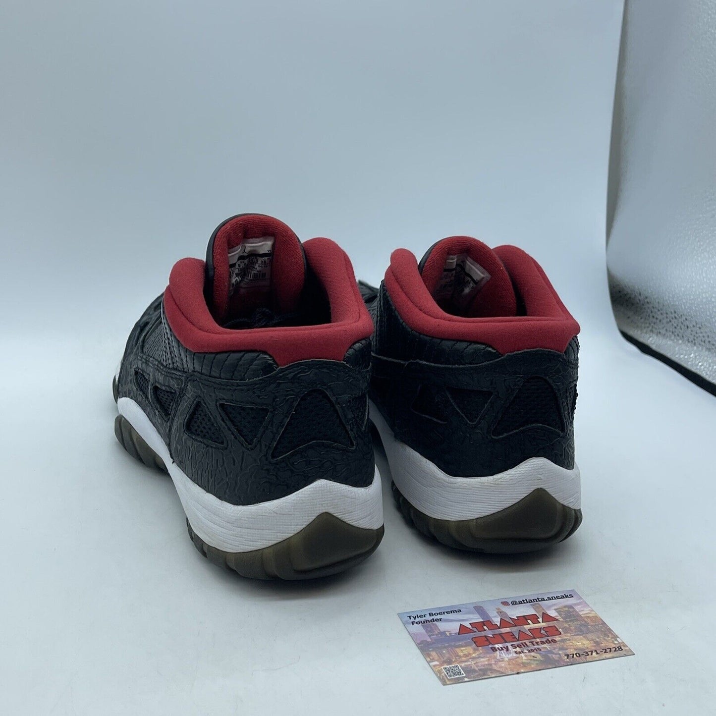 Size 10.5 - Air Jordan 11 Retro IE 2011 Low Black Charcoal Red (306008-001)