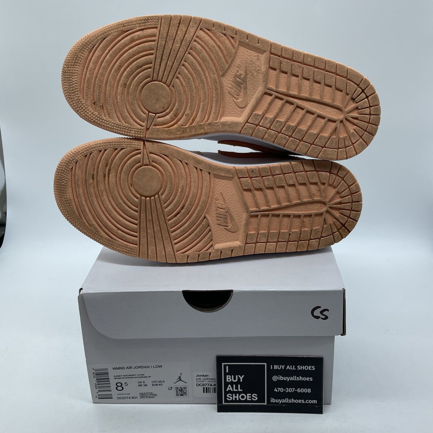 Size 8.5W - Nike Air Jordan 1 Low 'Sunset Haze' Orange White (DC0774-801)