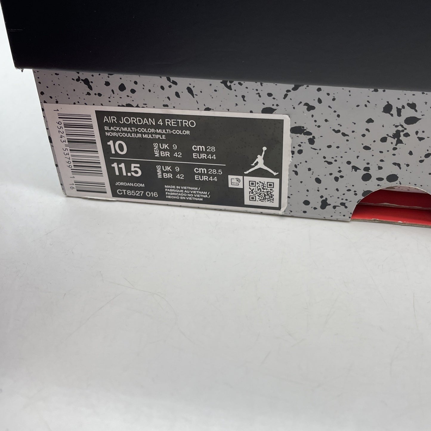 Size 10 - Jordan 4 Retro Mid Red Thunder Black White Suede (CT8527-016)