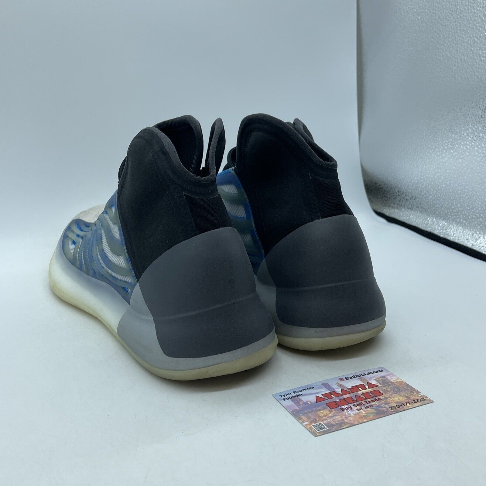 Size 10 - adidas Yeezy Quantum Frozen Blue Black Grey Suede Leather (GZ8872)