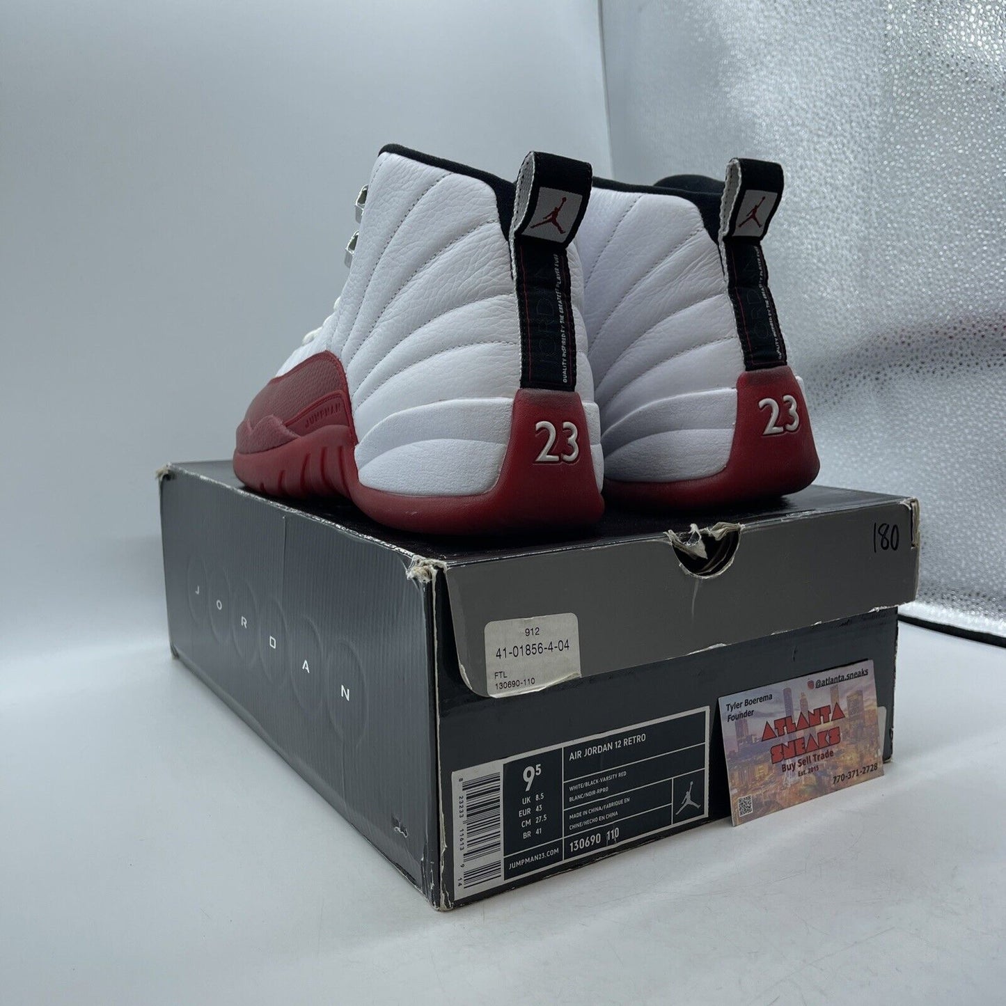 Size 9.5 - Air Jordan 12 Retro 2009 Cherry Red White Black Silver (130690-110)