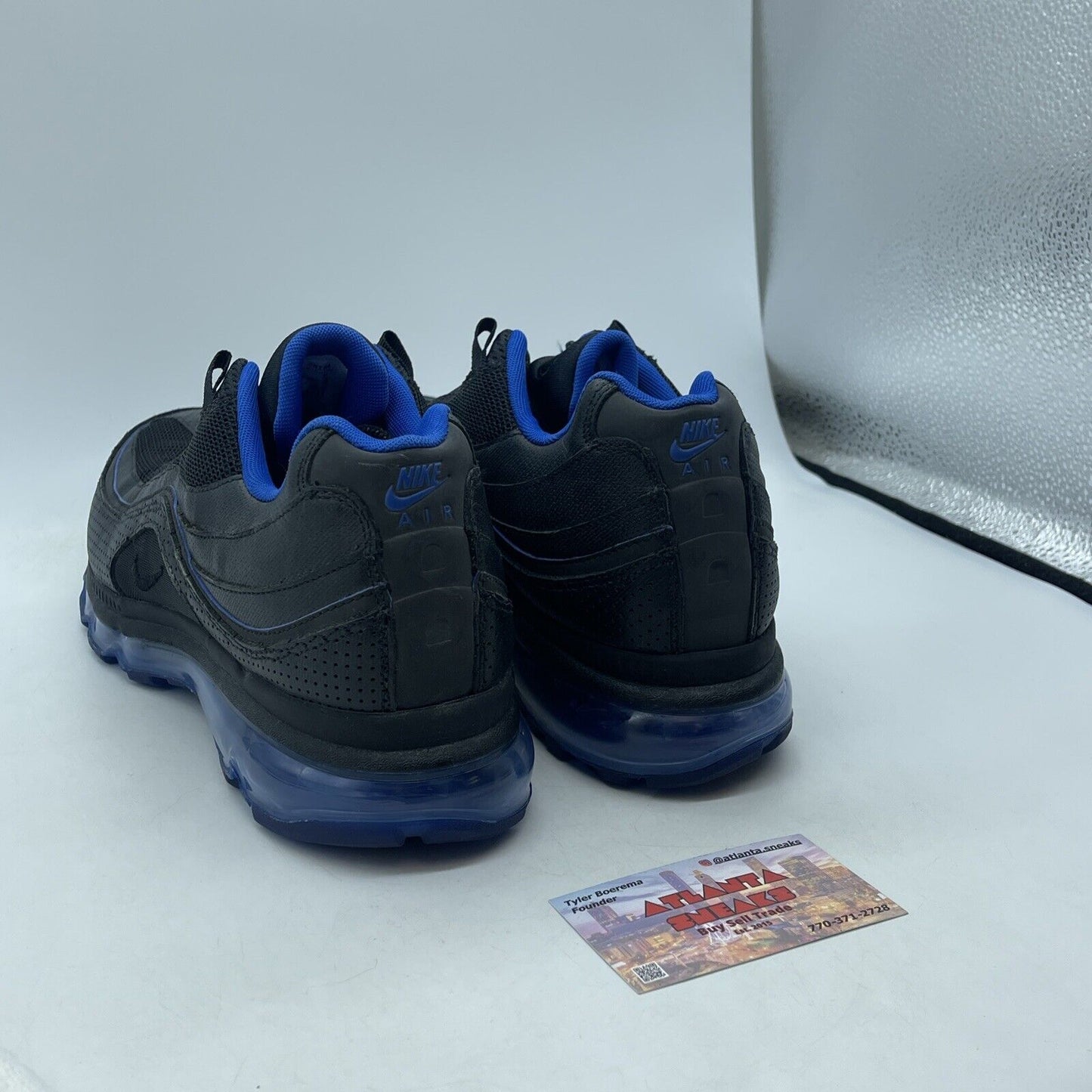 Size 11 - Nike Air Max 24-7 Black Blue Suede Leather (397252-003)