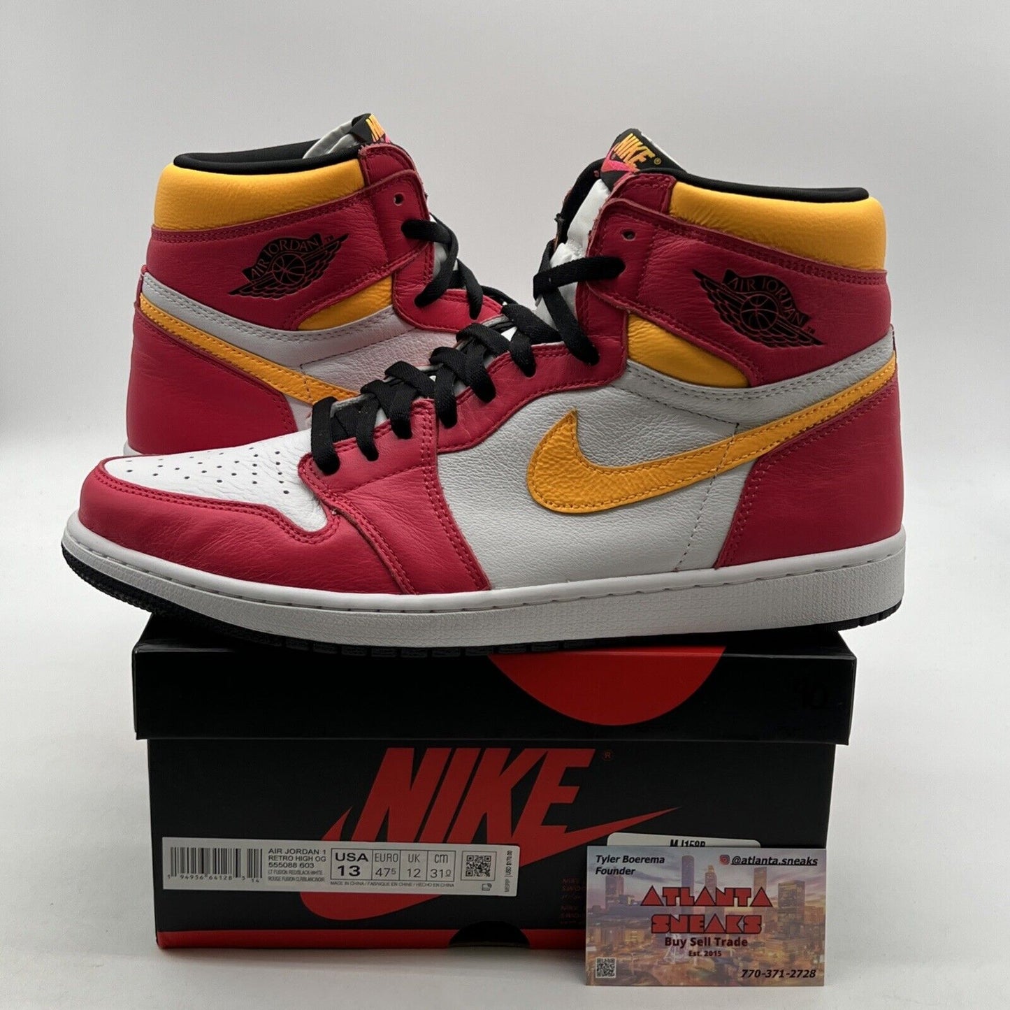 Size 13 - Air Jordan 1 Retro High OG Light Fusion Red 2021 (555088-603)