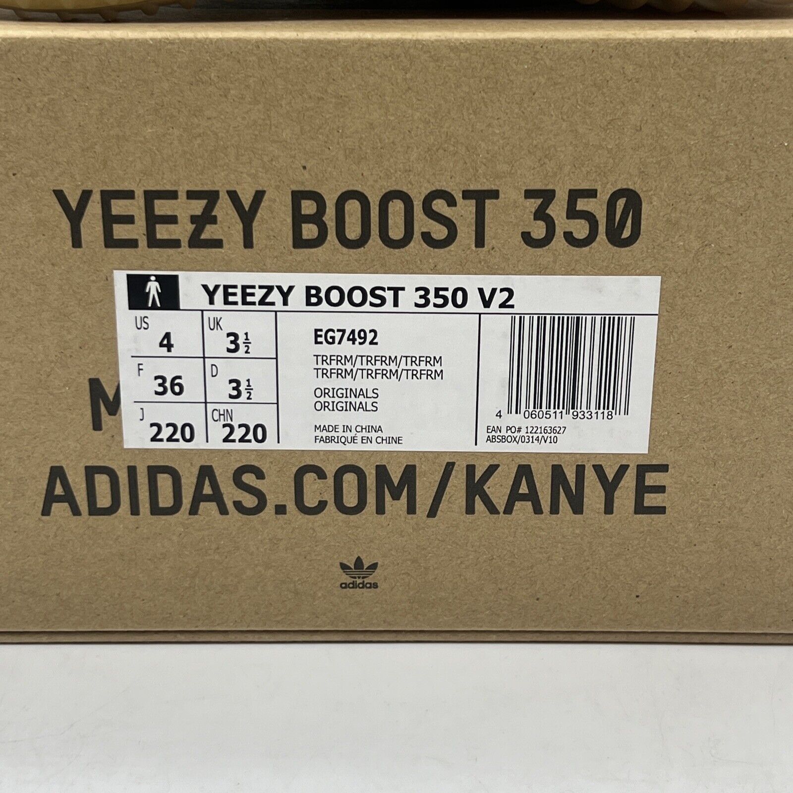 Size 4 - adidas Yeezy Boost 350 V2 True Form Brand New Og All