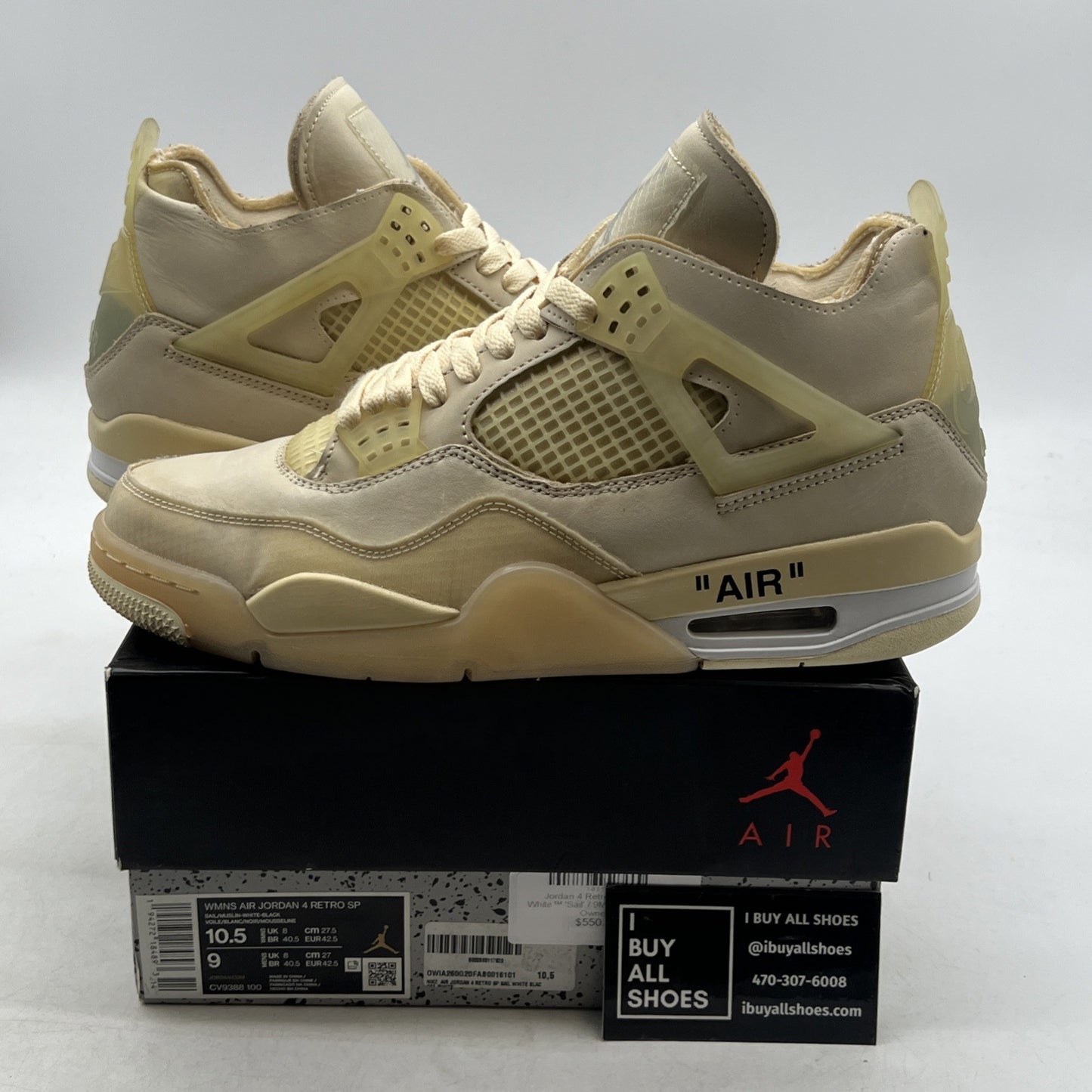 Size 10.5 - Air Jordan 4 SP x Off-White Mid Sail W (CV9388-100)