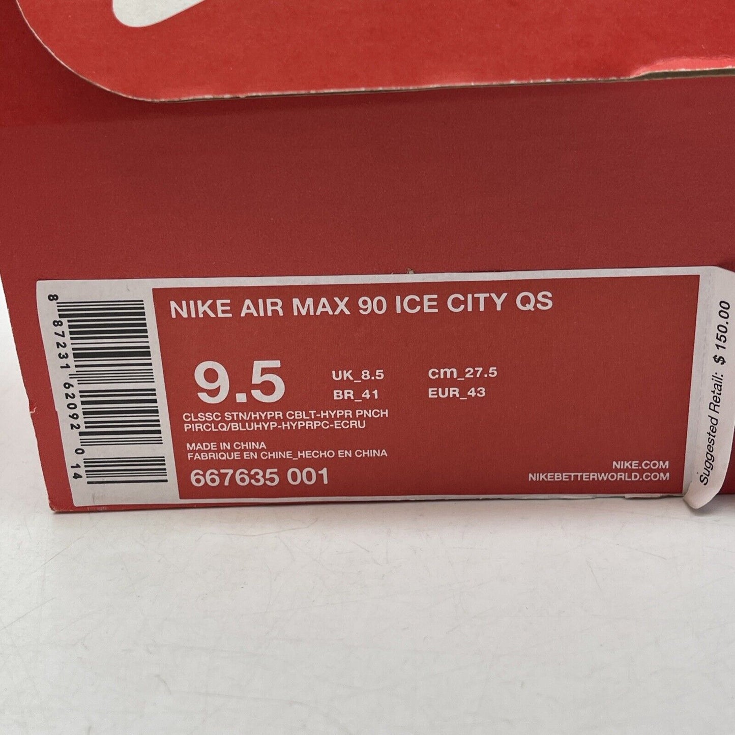 Size 9.5 - Nike Air Max 90 Ice City Qs NYC