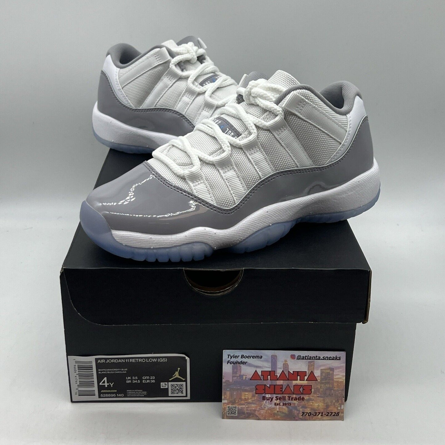 Size 4 - Jordan 11 Low Retro Cement Grey