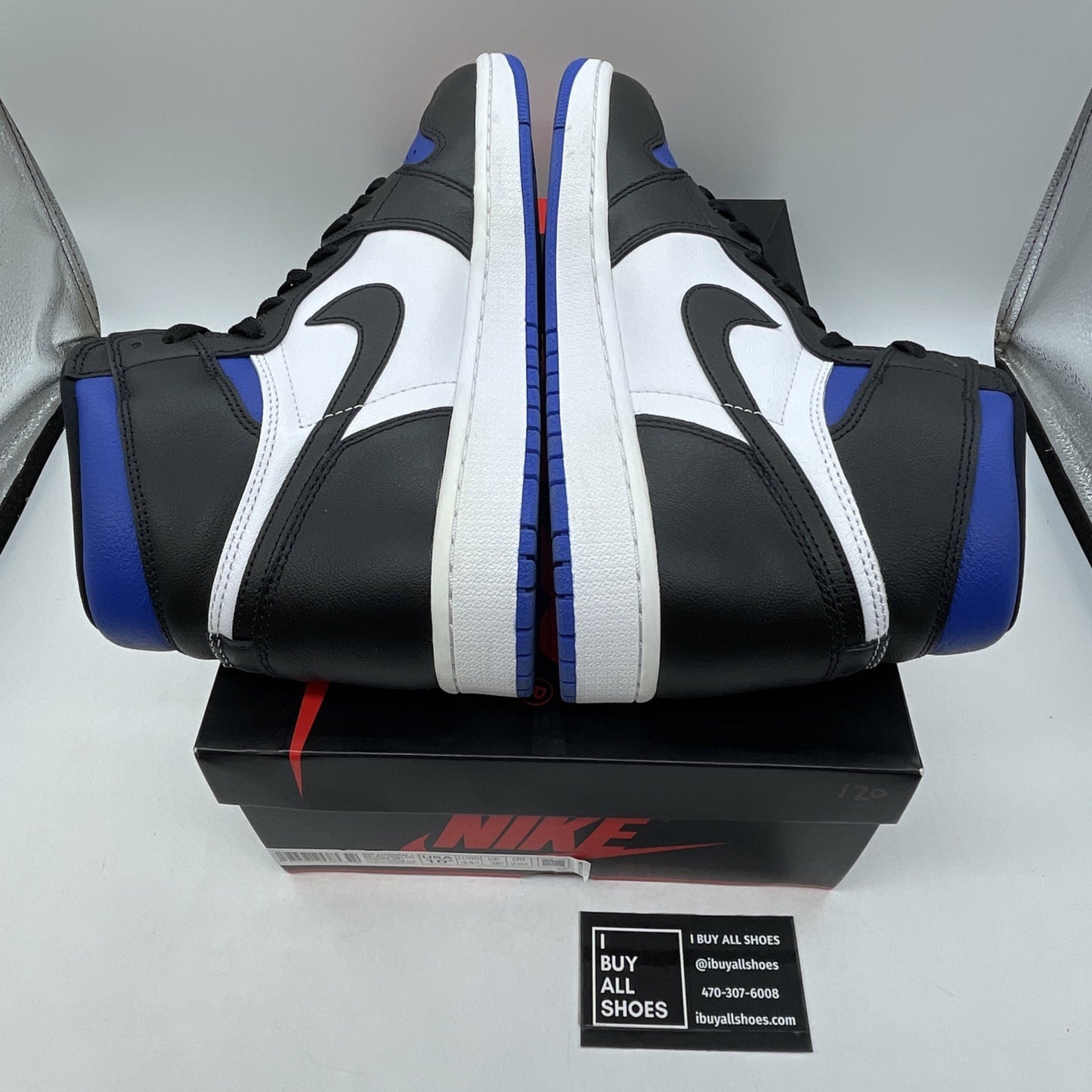 Size 10.5 - Jordan 1 Retro OG High Royal Toe Blue Leather (555088-041)