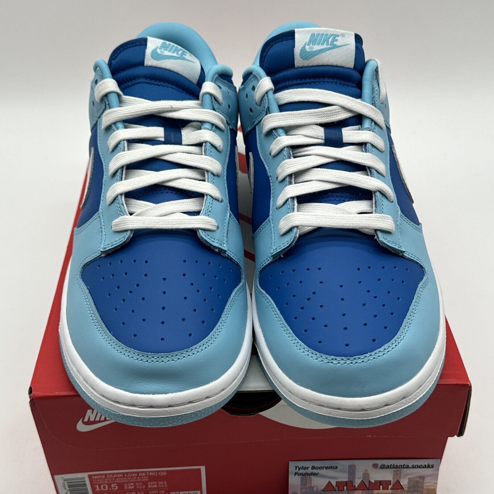 Nike Dunk Low Retro QS - 10.5 - DM0121-400 Flash White Argon Blue Light Dark OG