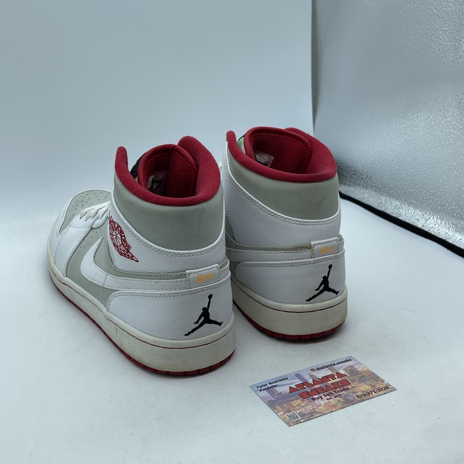 Size 10.5 - Air Jordan 1 2015 Mid Hare Grey Suede White Leather (719551-123)